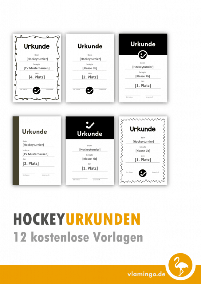 12 Hockey Urkunden Vorlagen vlamingo Hockey-Urkunden: 12 kostenlose Vorlagen