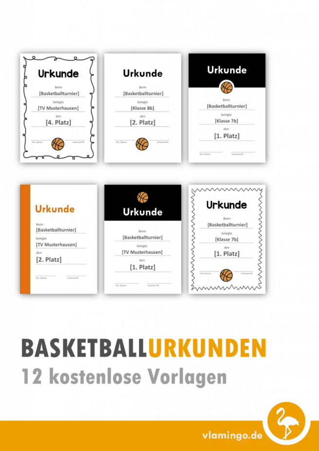 Basketball-Urkunden: 12 kostenlose Vorlagen