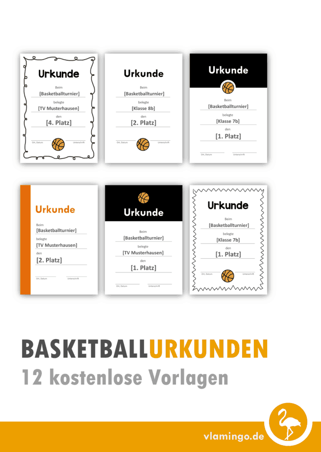 Basketball Urkunden 12 kostenlose Vorlagen