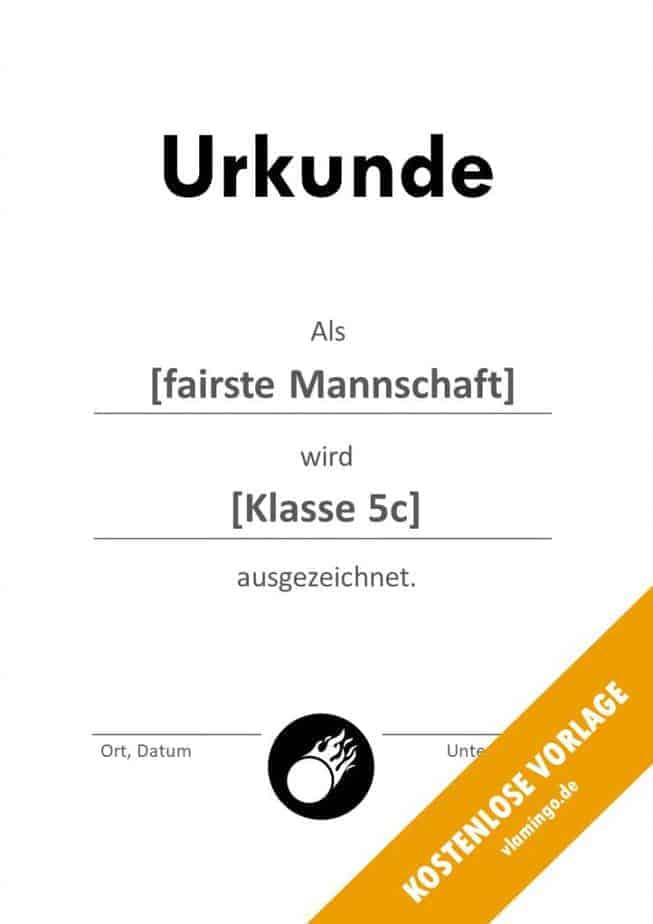Brennball Urkunde Vorlage Anerkennung Brennball-Urkunde (Vorlage) - Anerkennung