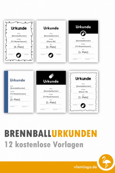 Brennball-Urkunden - 12 kostenlose Vorlagen
