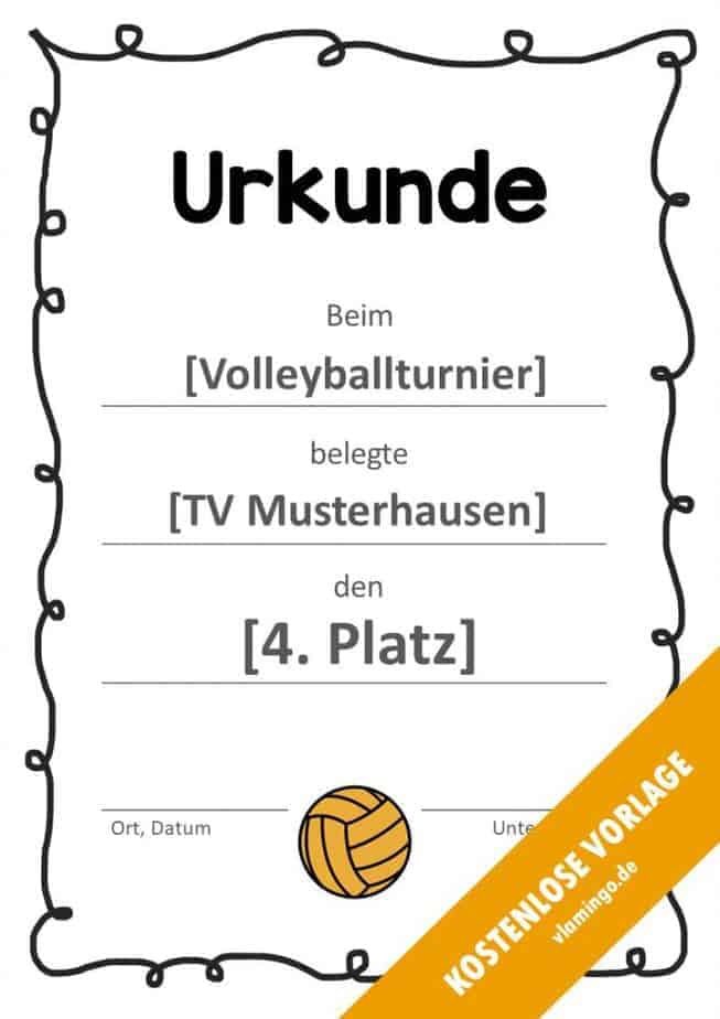 Volleyball - Urkunde (Vorlage): Musterumrandung