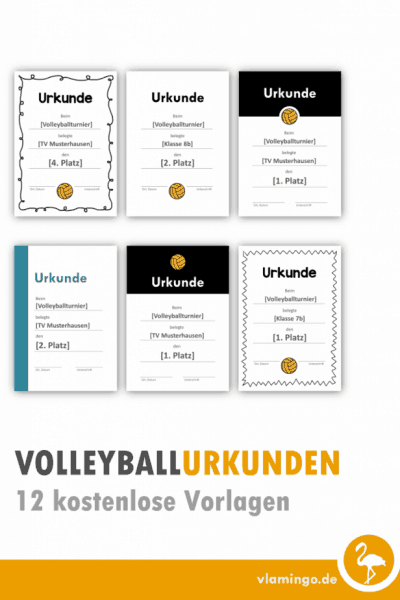 Volleyball-Urkunden - 12 kostenlose Vorlagen