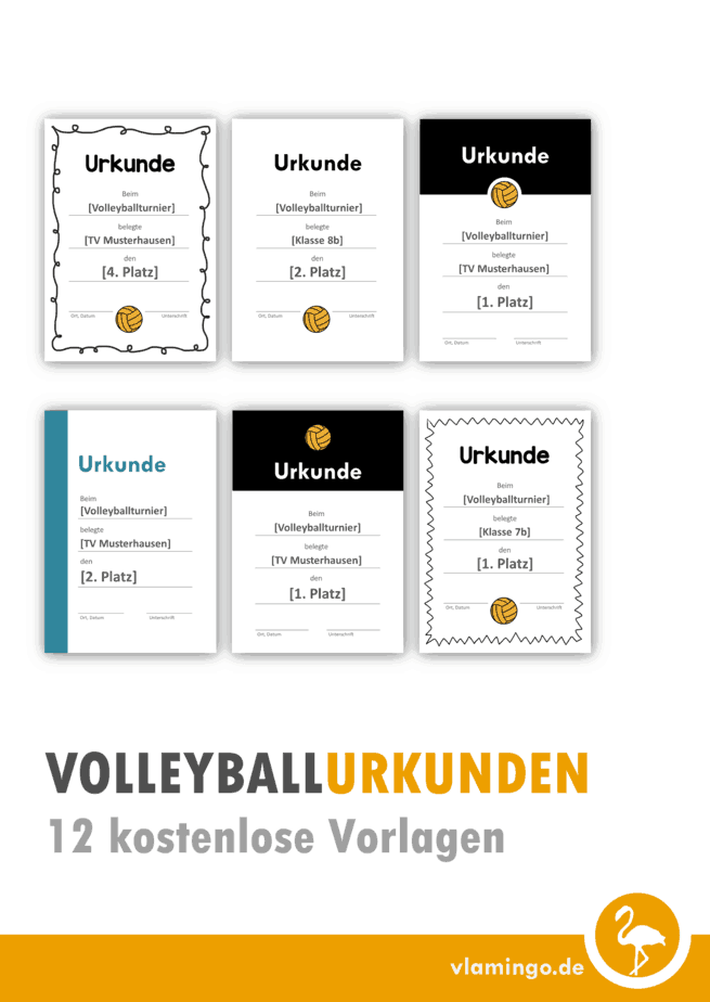 Volleyball-Urkunden: 12 kostenlose Vorlagen