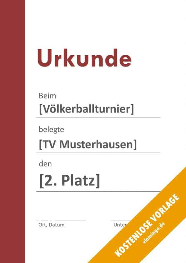 Völkerball Urkunde Vorlage mit Balken 2 Völkerball Urkunde Vorlage mit Balken 2