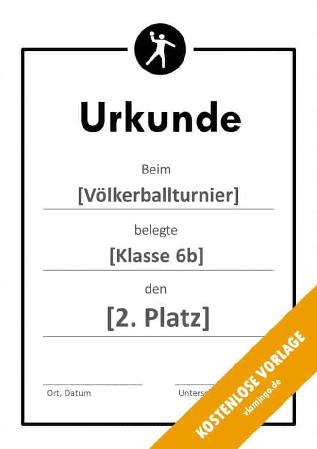 Völkerball Urkunde Vorlage mit Rahmen 2 Völkerball Urkunde Vorlage mit Rahmen 2