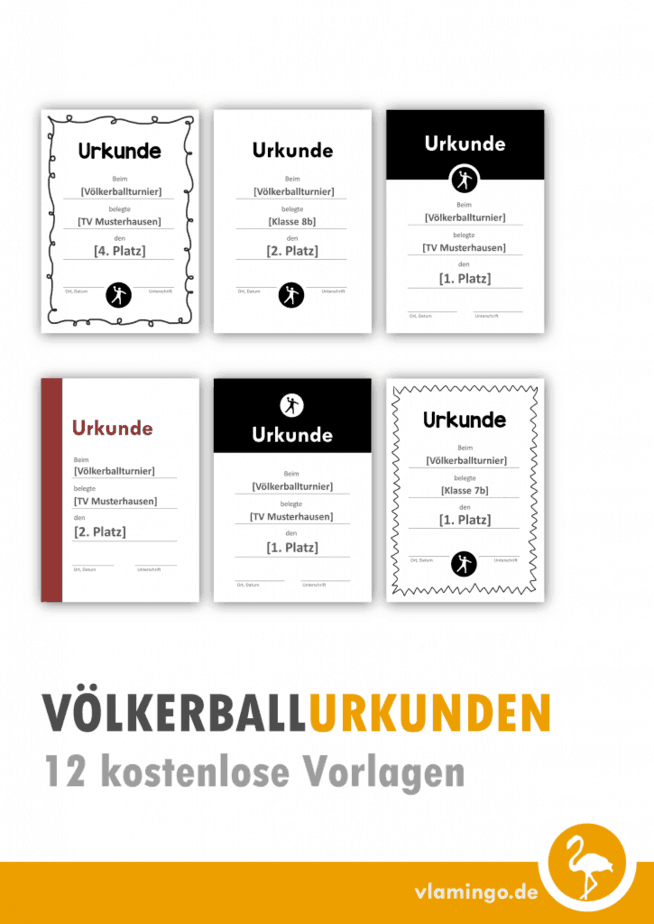 Völkerball - 12 kostenlose Urkunden-Vorlagen