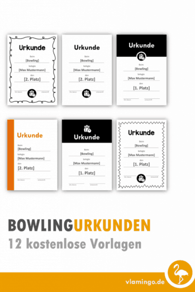 12 Bowling-Urkunden (Vorlagen)