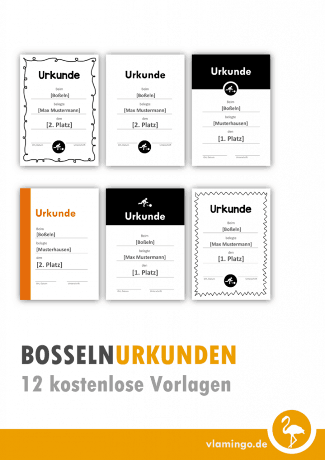 Boßeln-Urkunden: 12 kostenlose Vorlagen