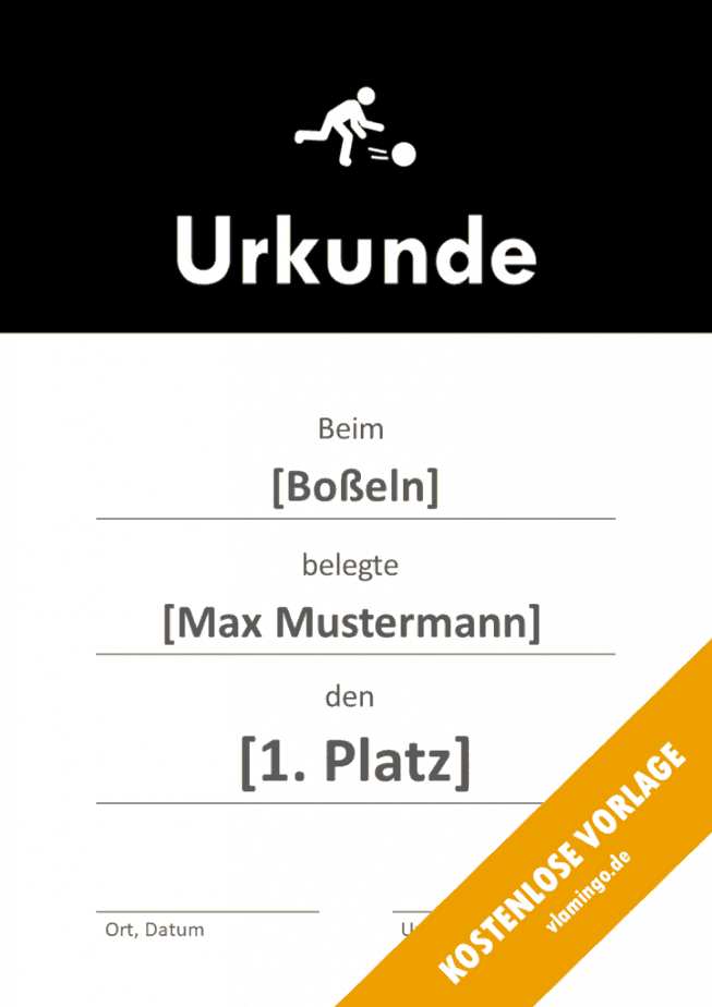 Boßeln - Urkunde - Vorlage - Banner 1