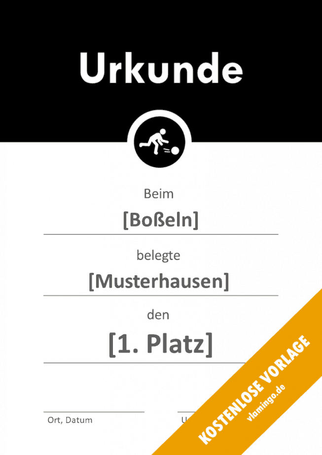 Boßeln - Urkunde - Vorlage - Banner 2