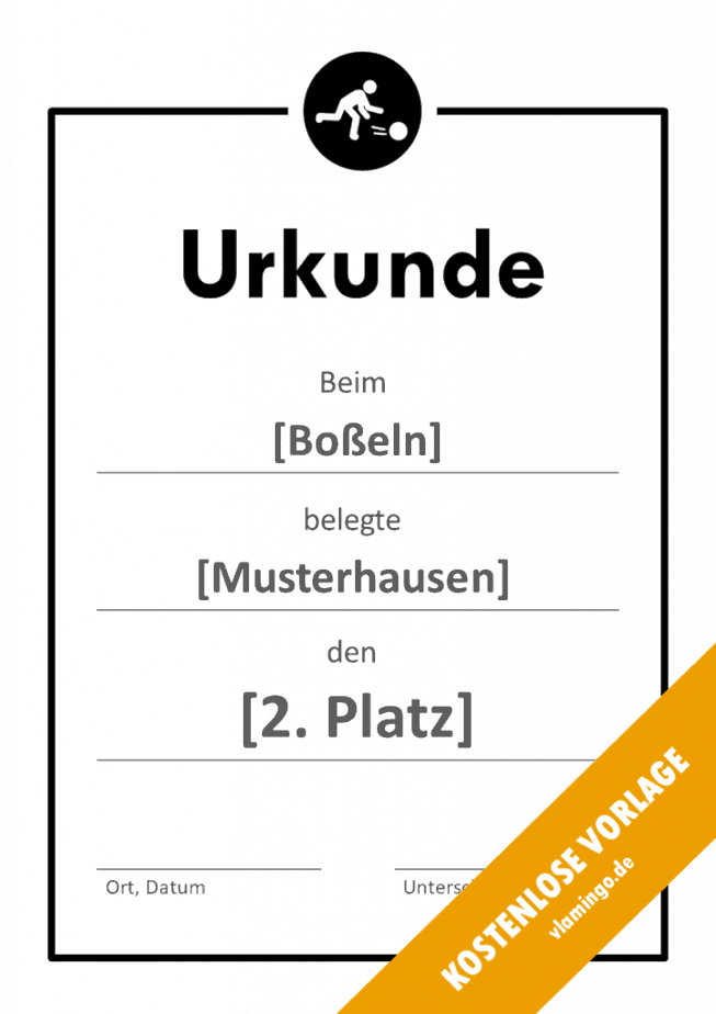 Boßeln - Urkunde - Vorlage - Rahmen 2