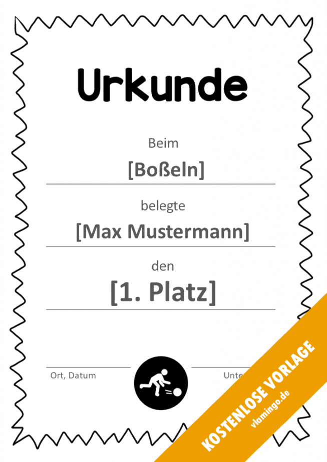 Boßeln Urkunde Rahmen 3 Boßeln - Urkunde - Vorlage - Rahmen 3