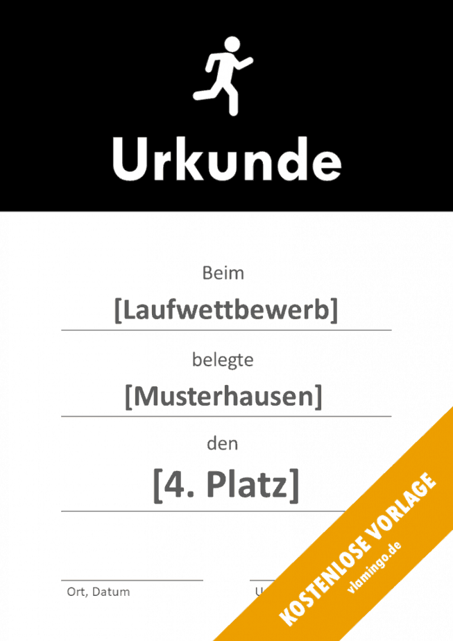 Laufen - Urkunde - Vorlage - Banner 1