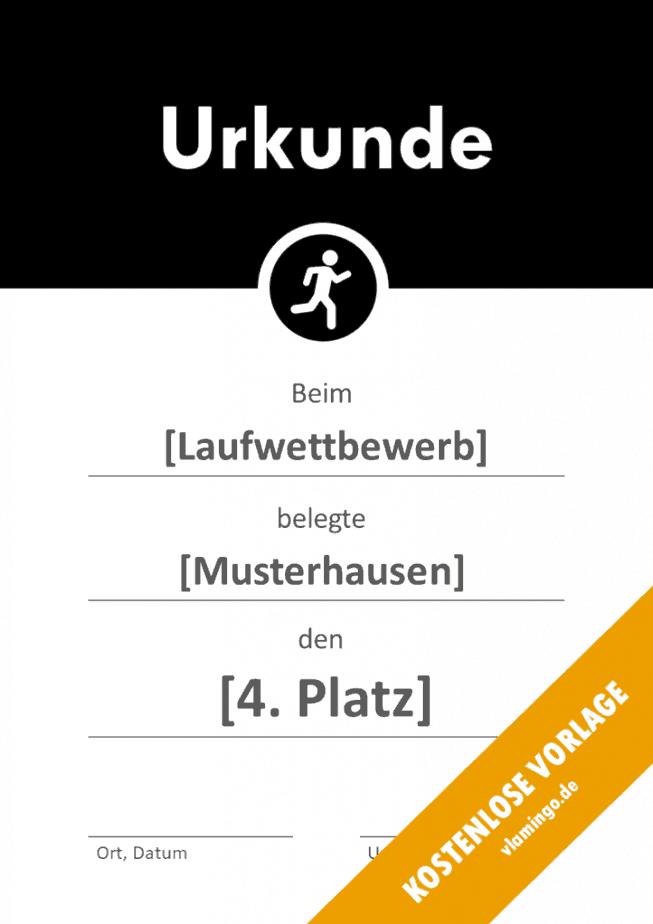 Laufwettbewerb Urkunde Banner 2 Ausdauerlauf - Urkunde - Vorlage - Banner 2