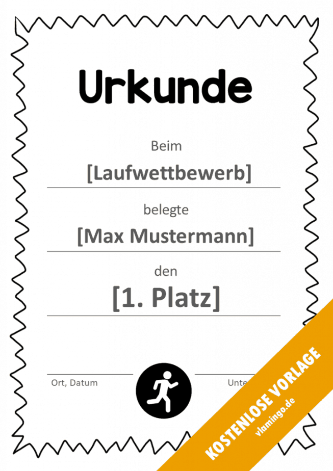 Ausdauerlauf - Urkunde - Vorlage - Rahmen 3