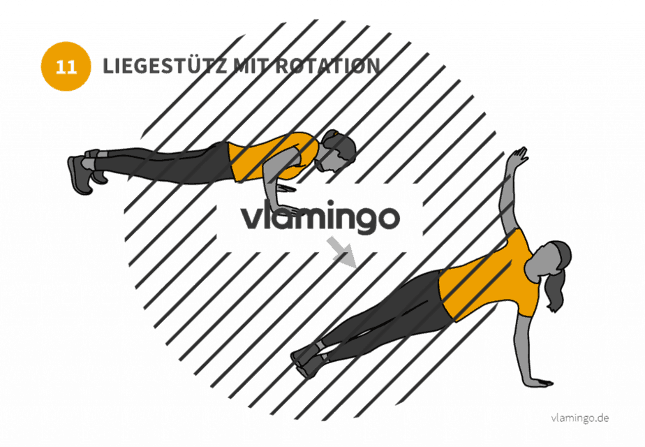 bung 11 Liegestütz mit Rotation Übung 11 - Liegestütz mit Rotation