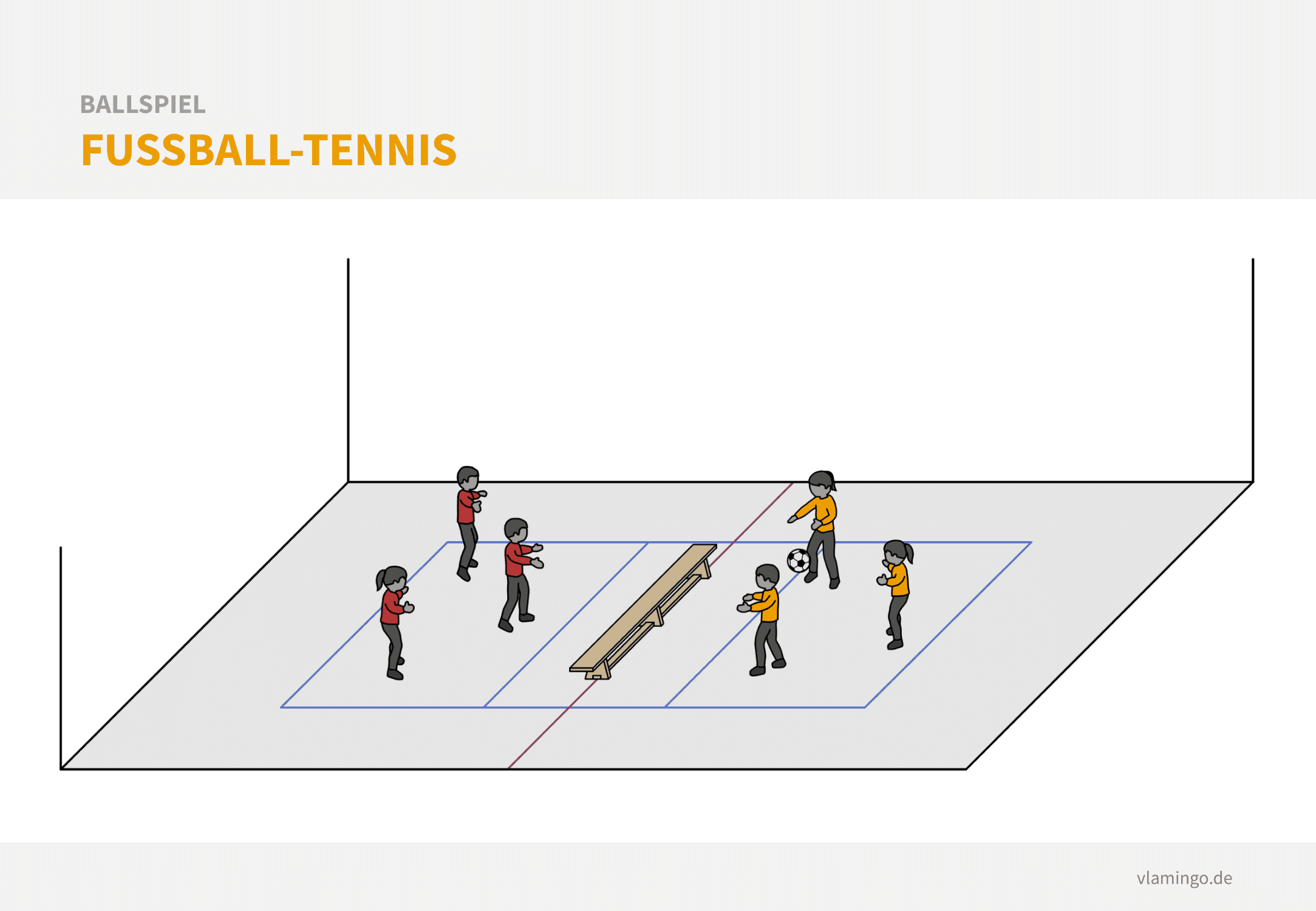 Ballspiel - Fußball-Tennis Fußball Aufwärmspiel: Fußball-Tennis