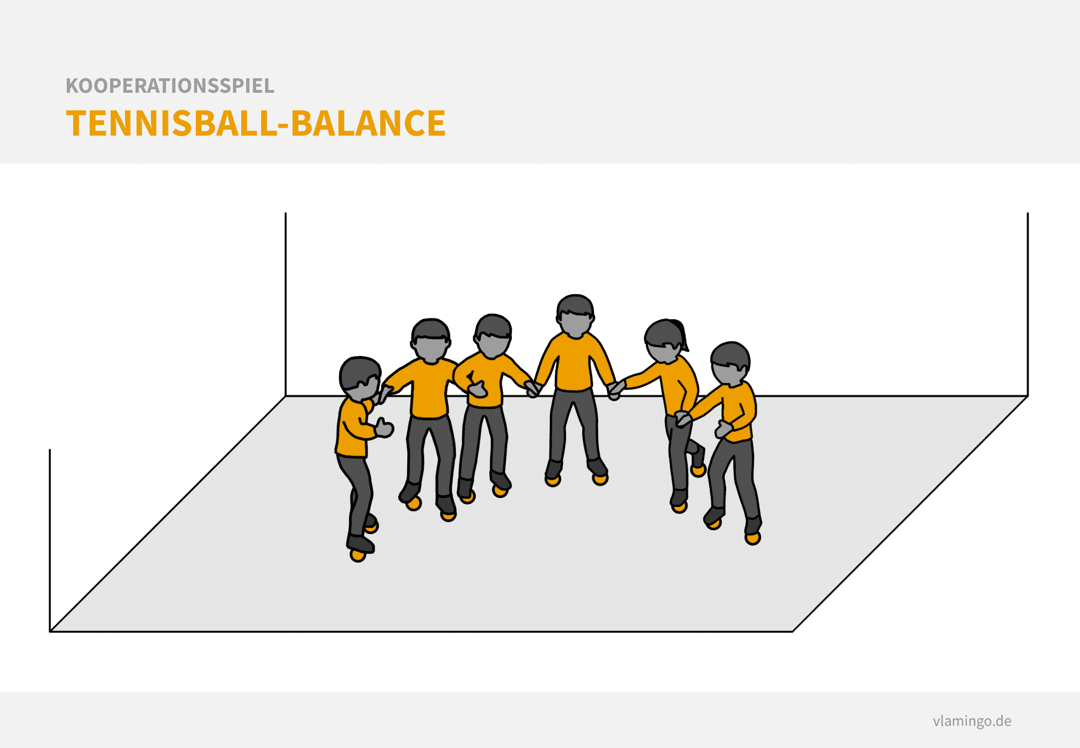 Kooperationsspiel - Tennisball-Balance Kooperationsspiel: Tennisball-Balance