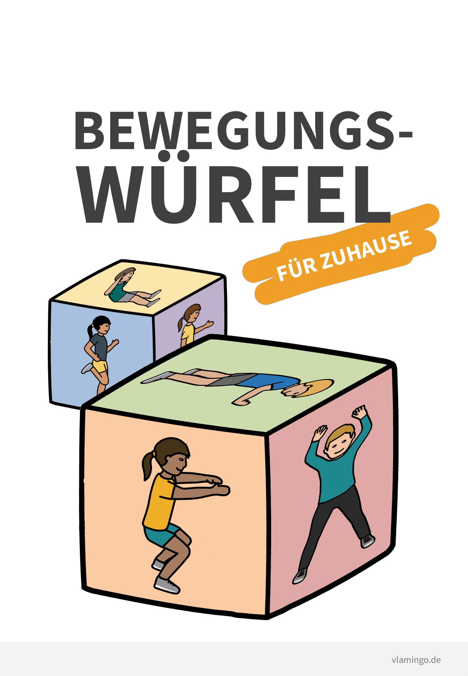 Bewegungswürfel - Bastelvorlage (für Zuhause und Lernpausen)