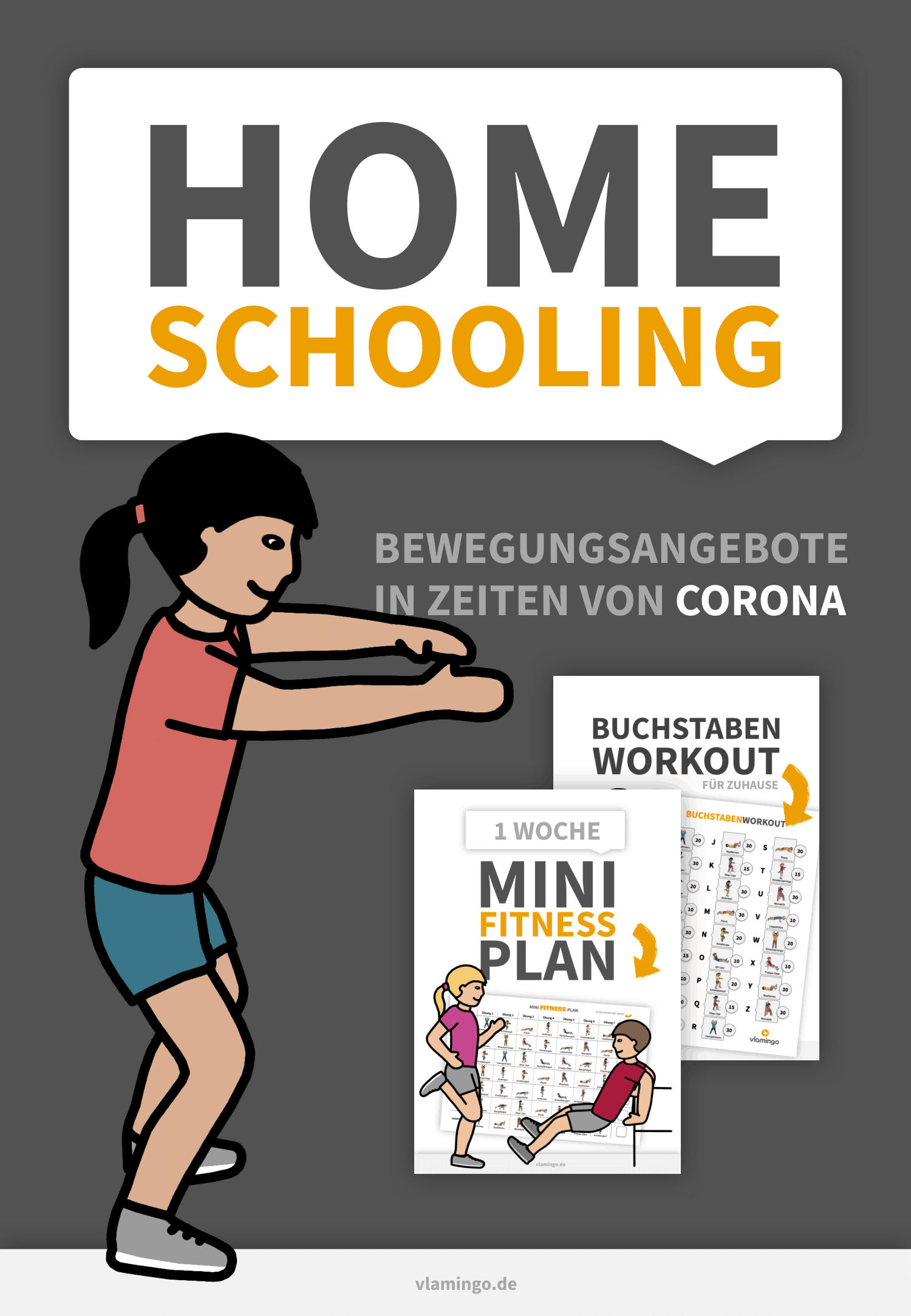 Homeschooling - Bewegungsangebote von vlamingo - Deckblatt