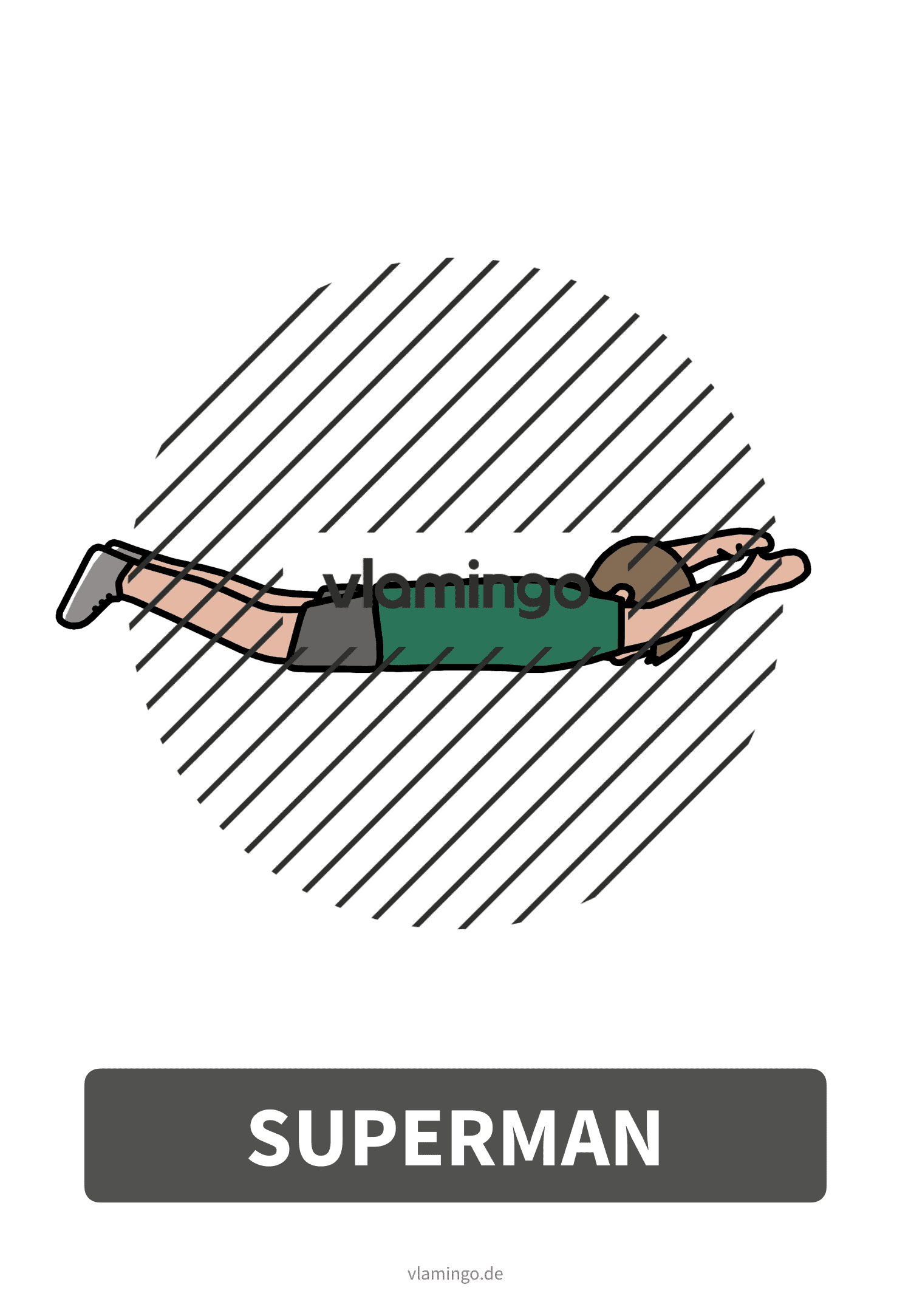 35 Bewegungskarten für Pausen, Unterricht & Zuhause - Probematerial-31 Bewegungskarte - Superman