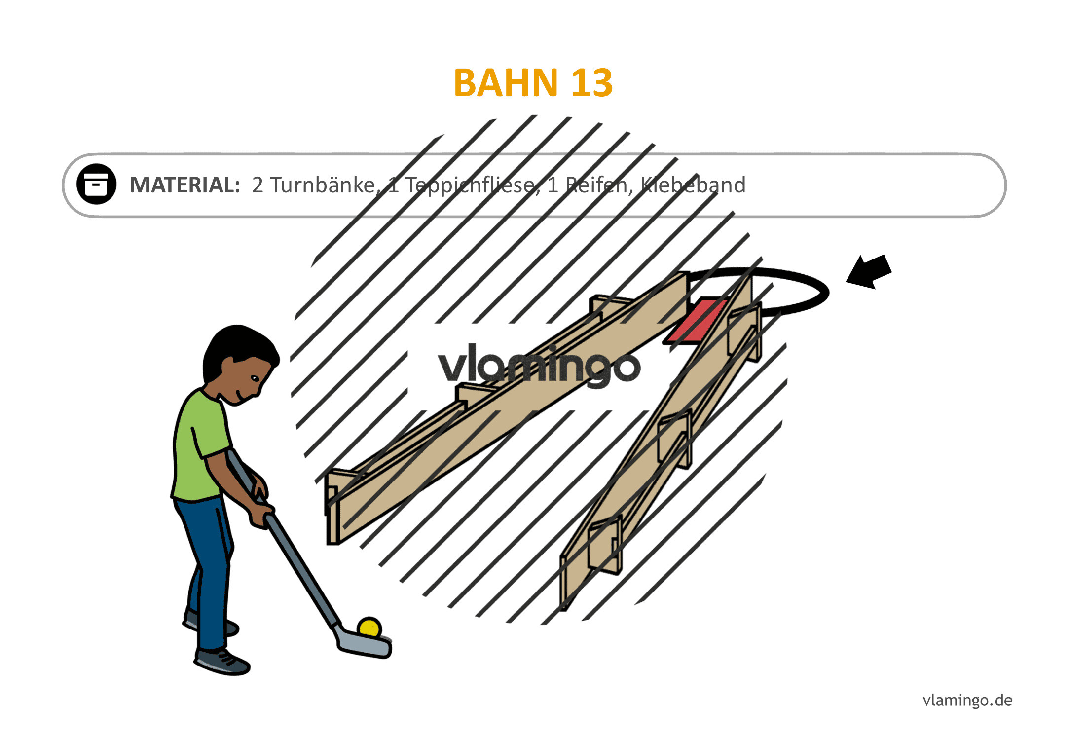 Minigolf-Station 13: Schmale Gasse