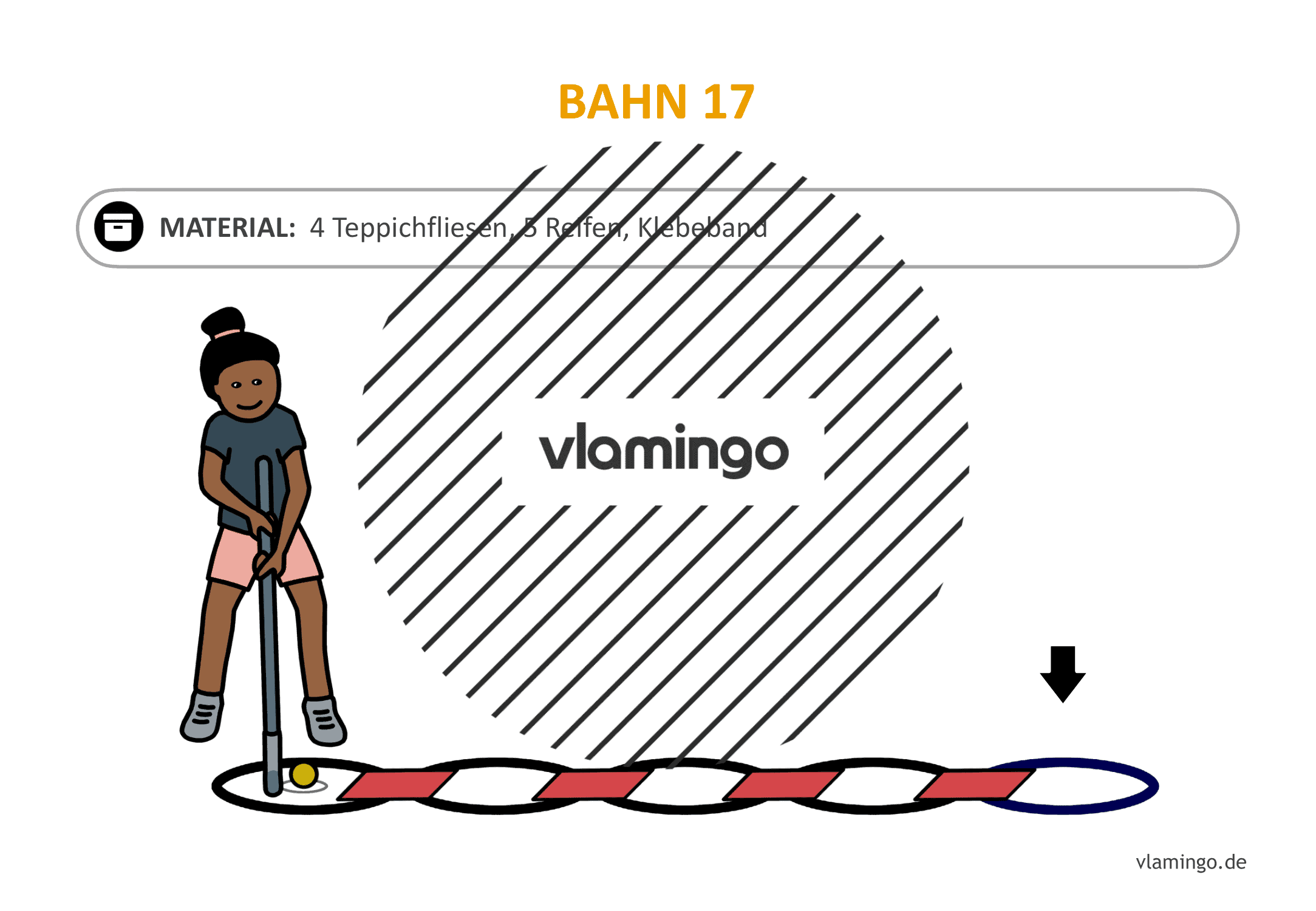 Minigolf-Station 17: Von Reifen zu Reifen