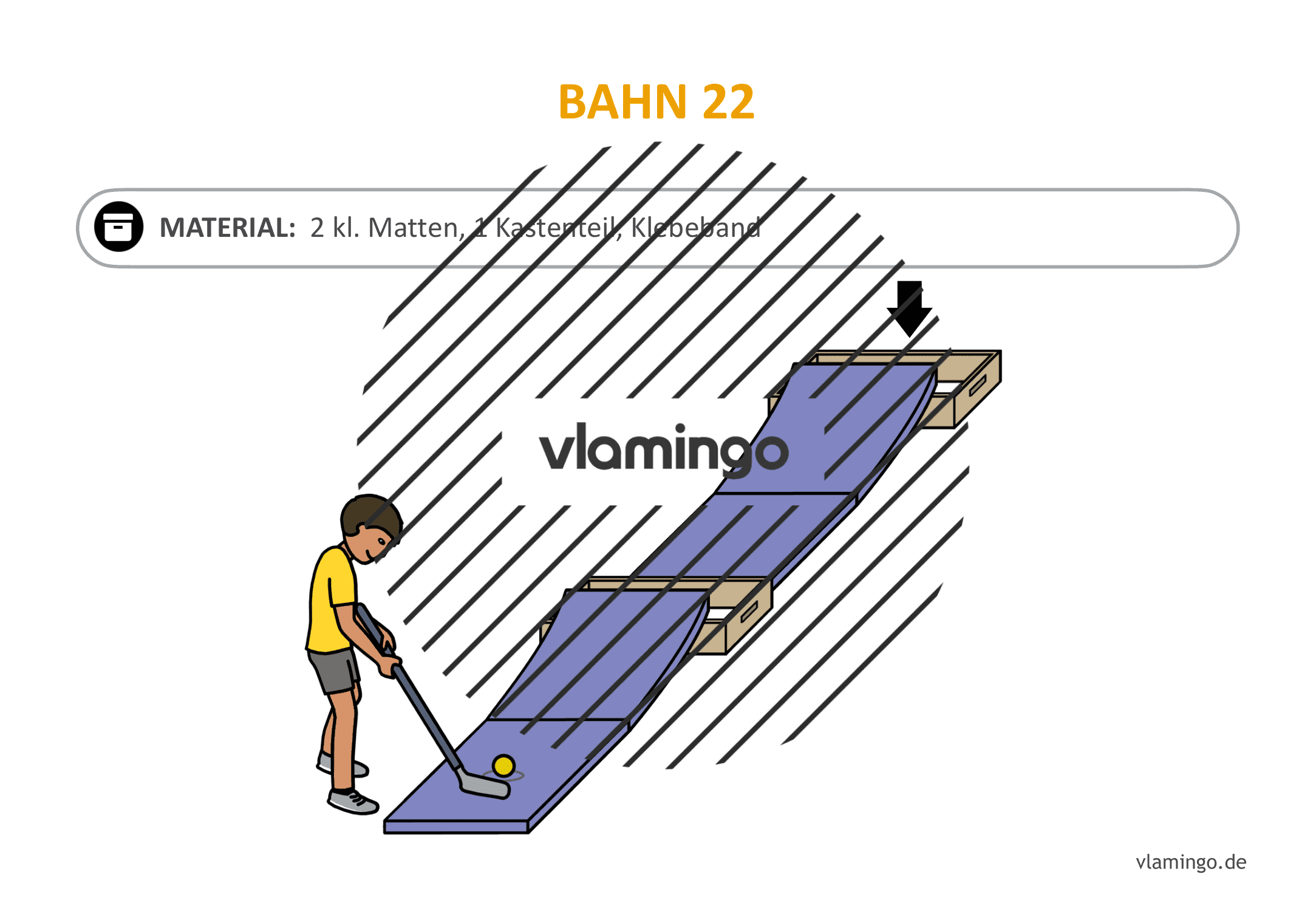 Minigolf-Station 22: Über die Schlucht in Kastenteil