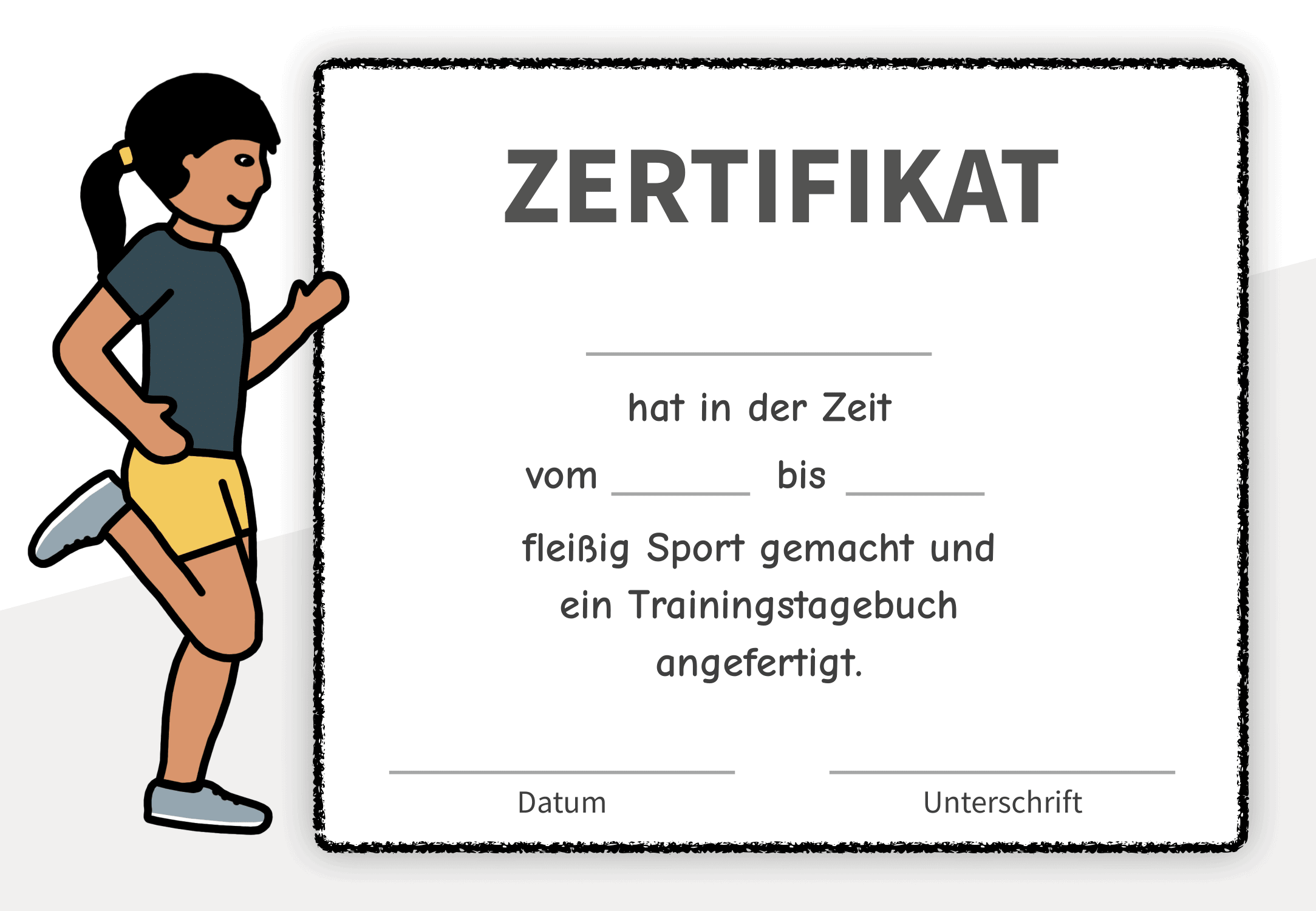 Zertifikate - Trainingstagebuch für Kinder