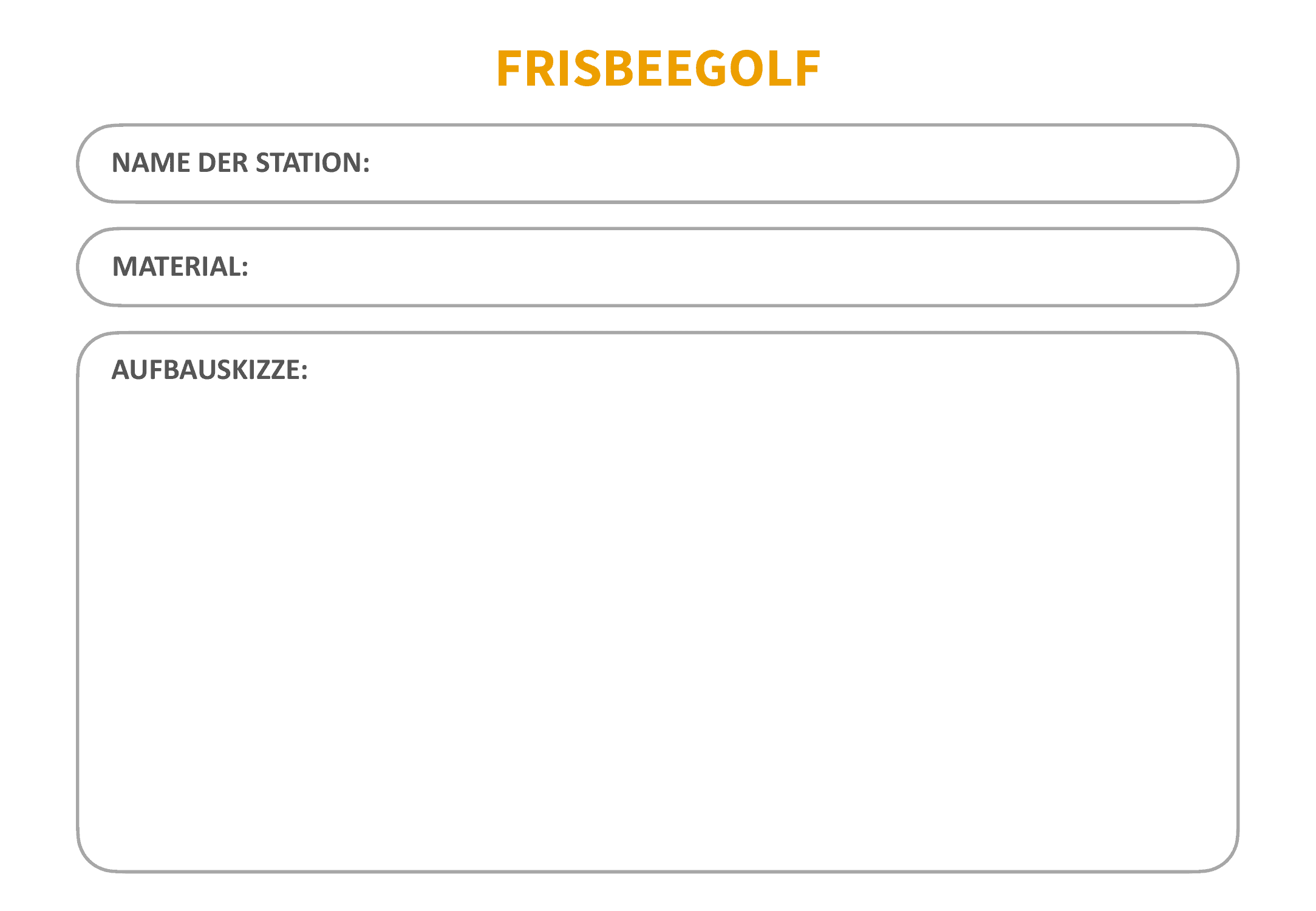 Frisbeegolf (Disc-Golf) - Blanko-Vorlage