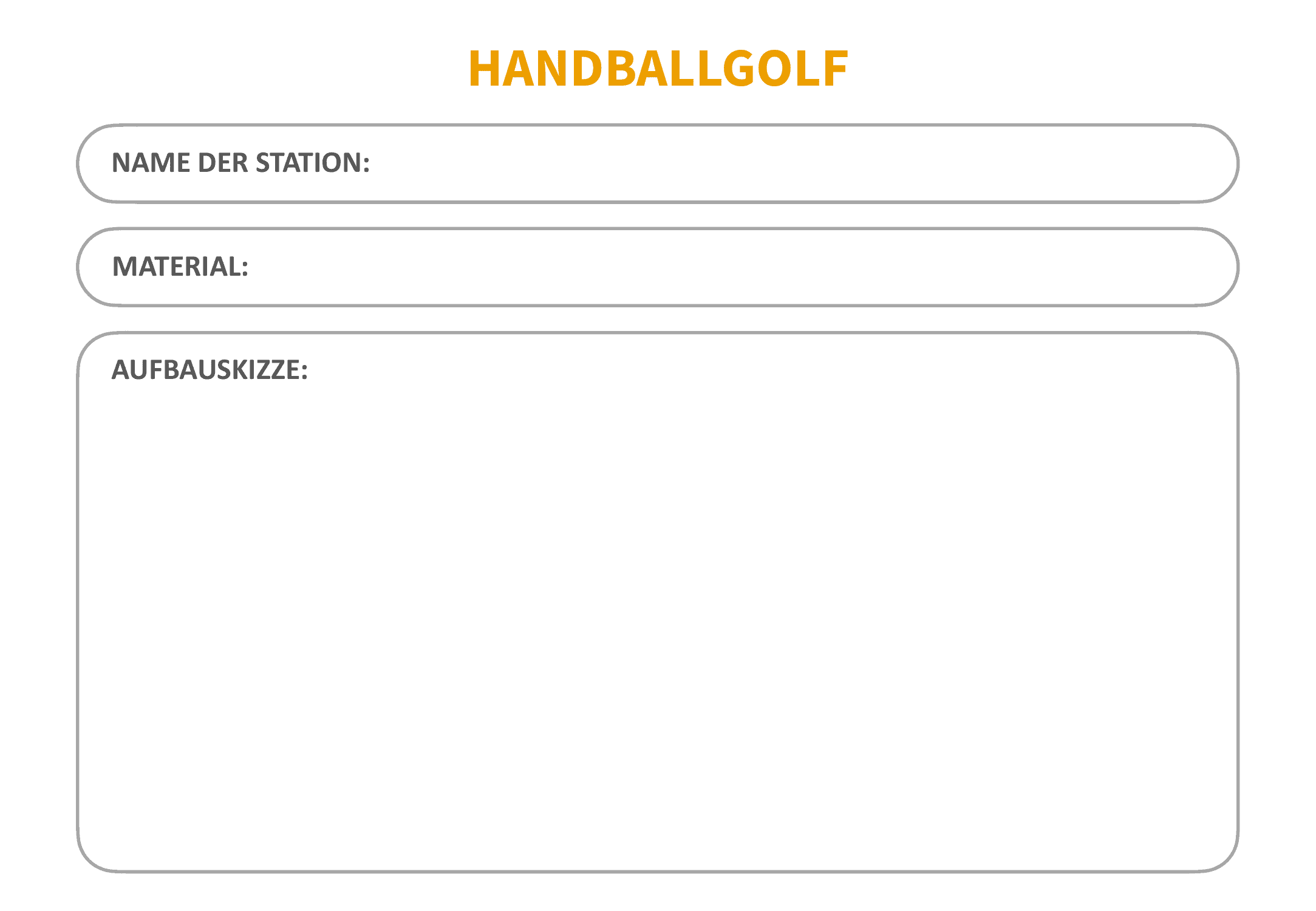 Handballgolf - Blanko-Vorlage Handballgolf - Blanko-Vorlage