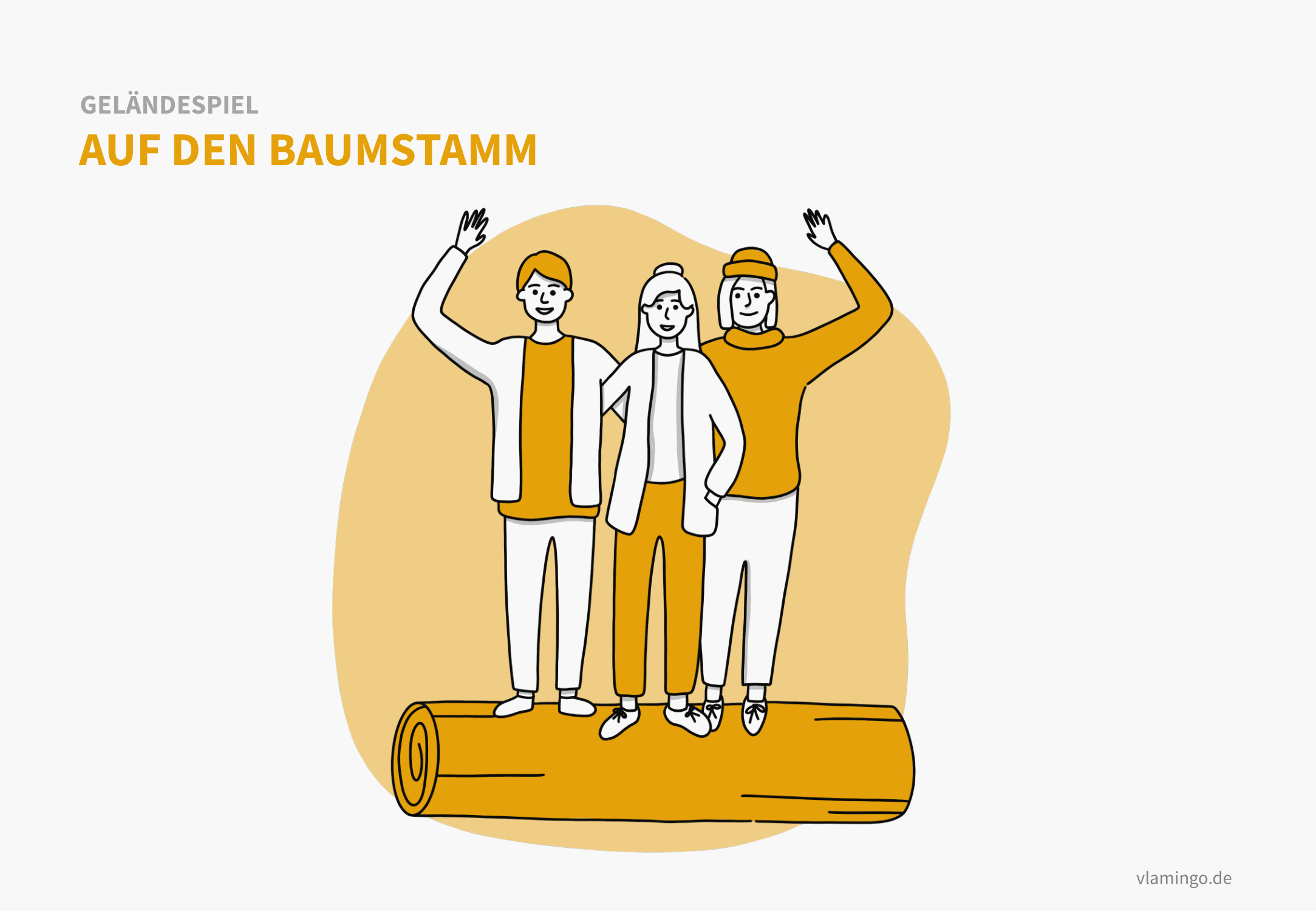 Geländespiel - Auf den Baumstamm