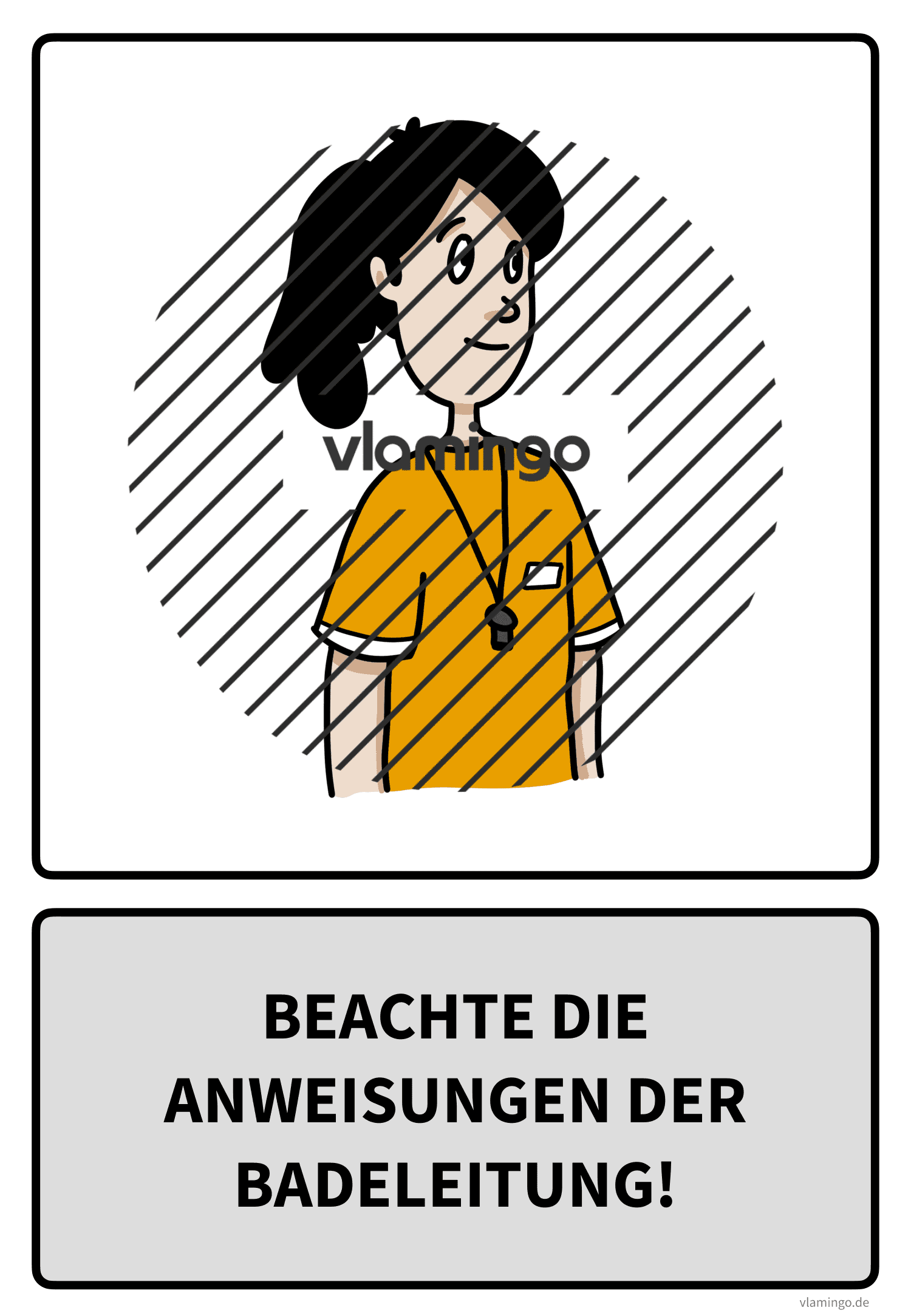 Baderegel - Beachte die Anweisungen der Badeleitung