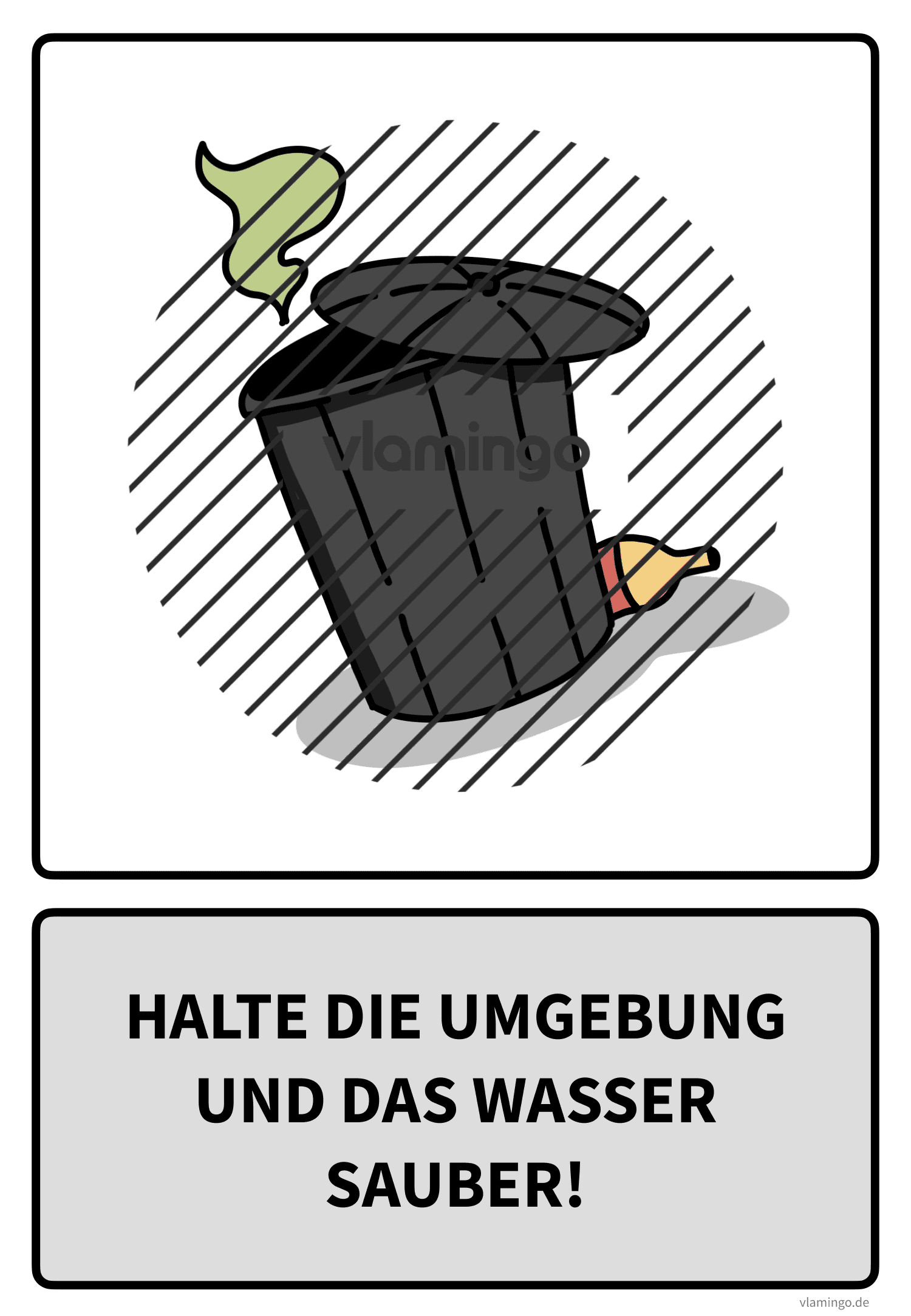 Baderegel - Halte die Umgebung und das Wasser sauber Baderegel - Halte die Umgebung und das Wasser sauber