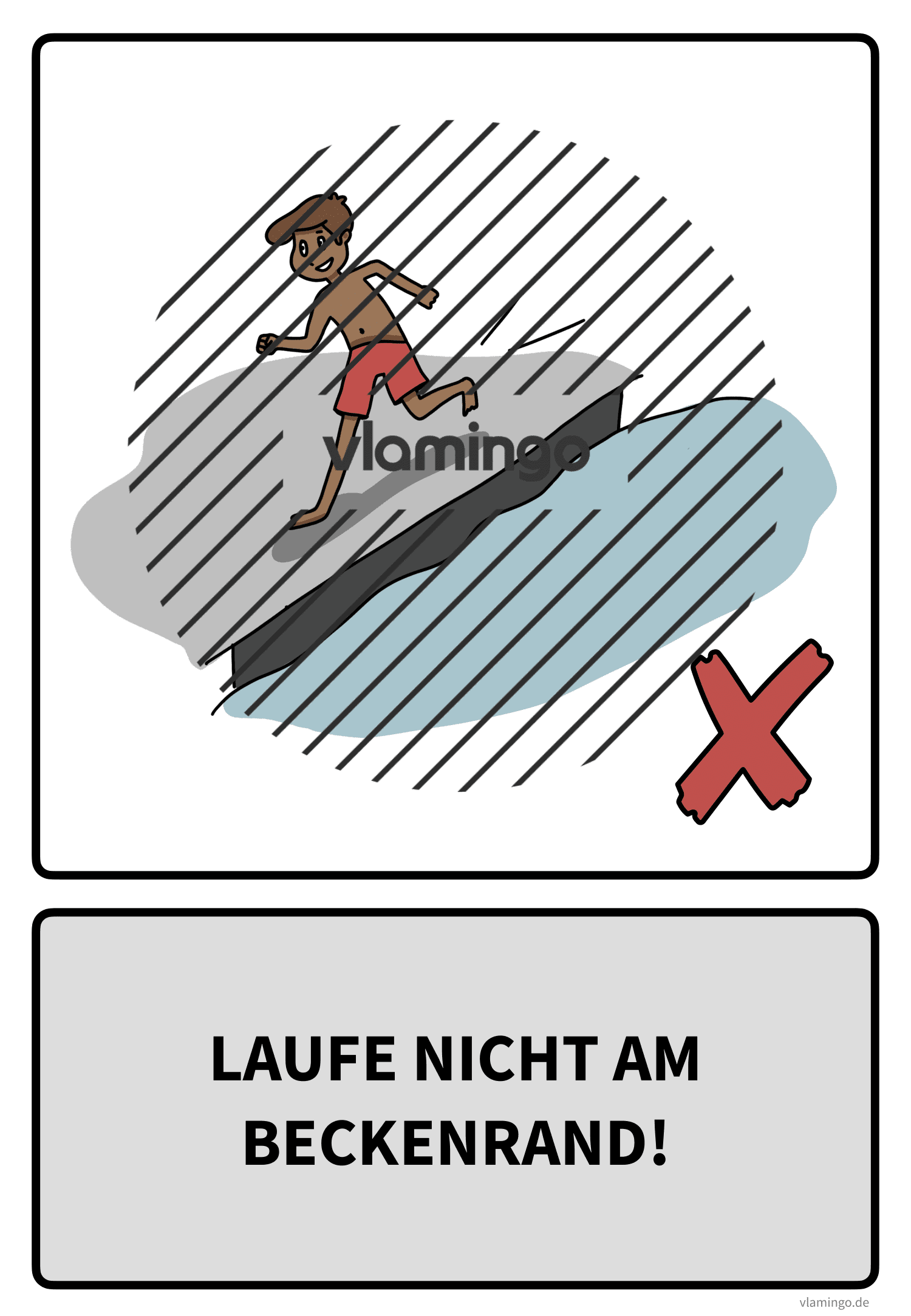 Baderegel - Laufe nicht am Beckenrand