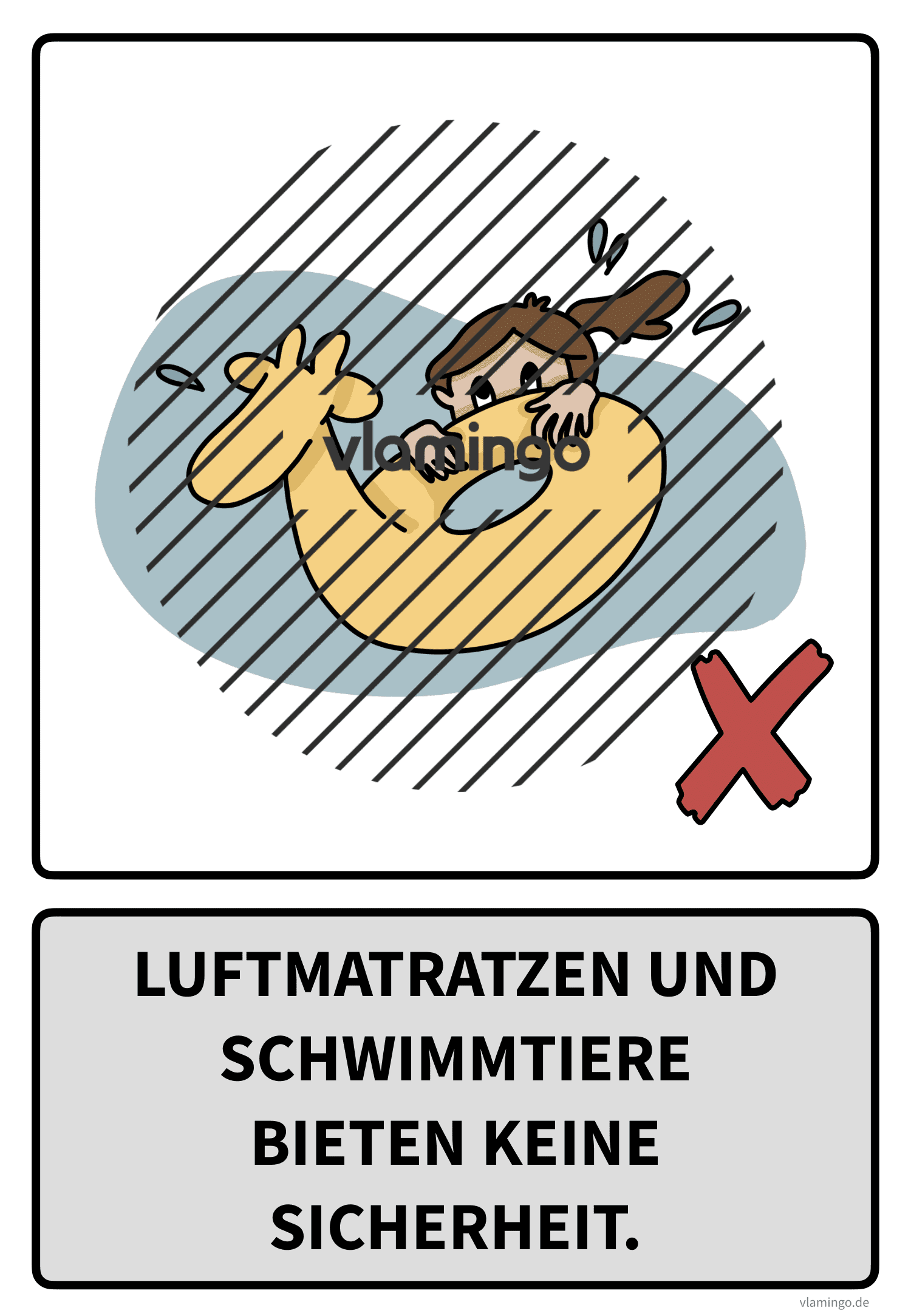 Baderegel - Luftmatratzen und Schwimmtiere bieten keine Sicherheit