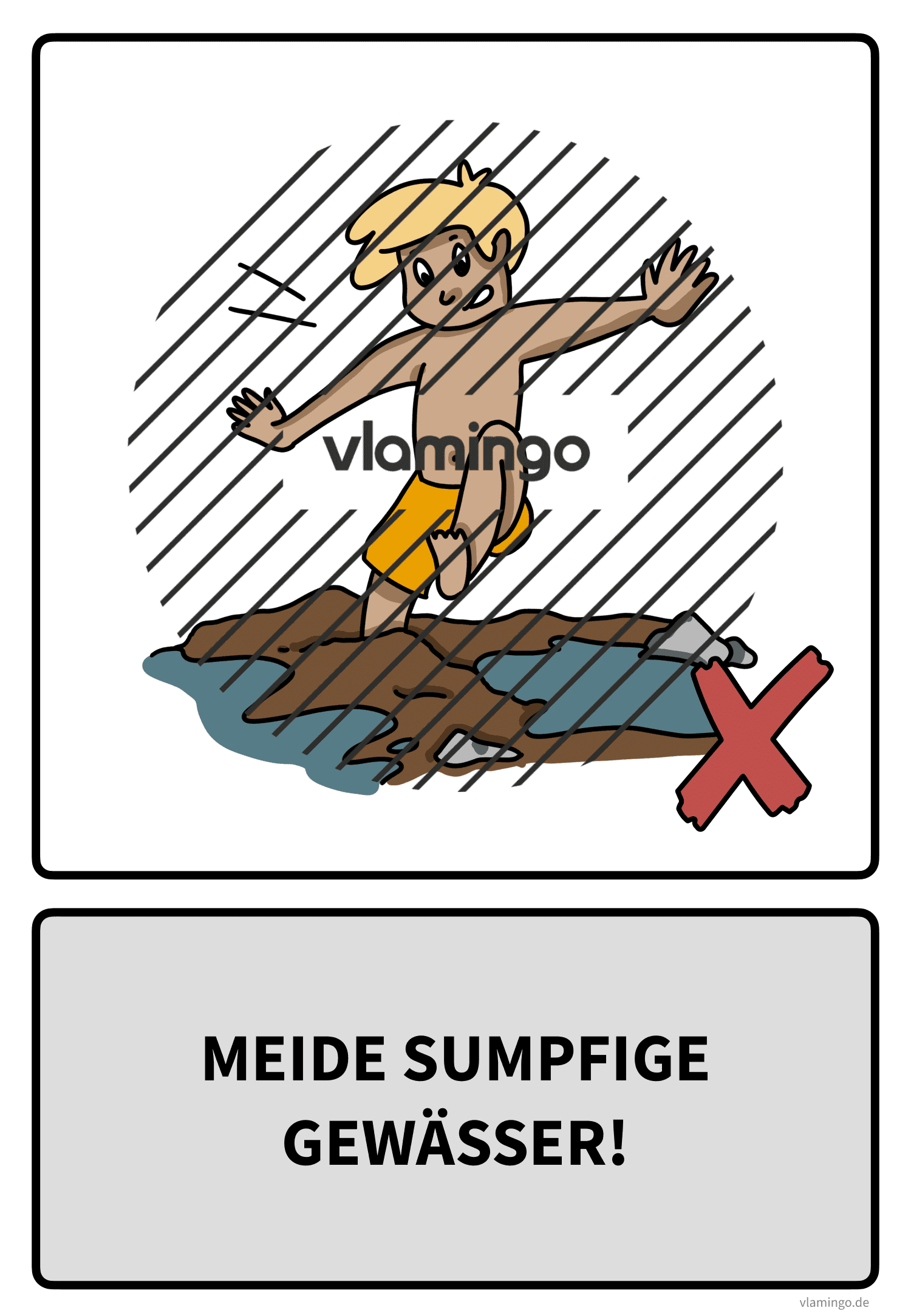 Baderegel - Meide sumpfige Gewässer