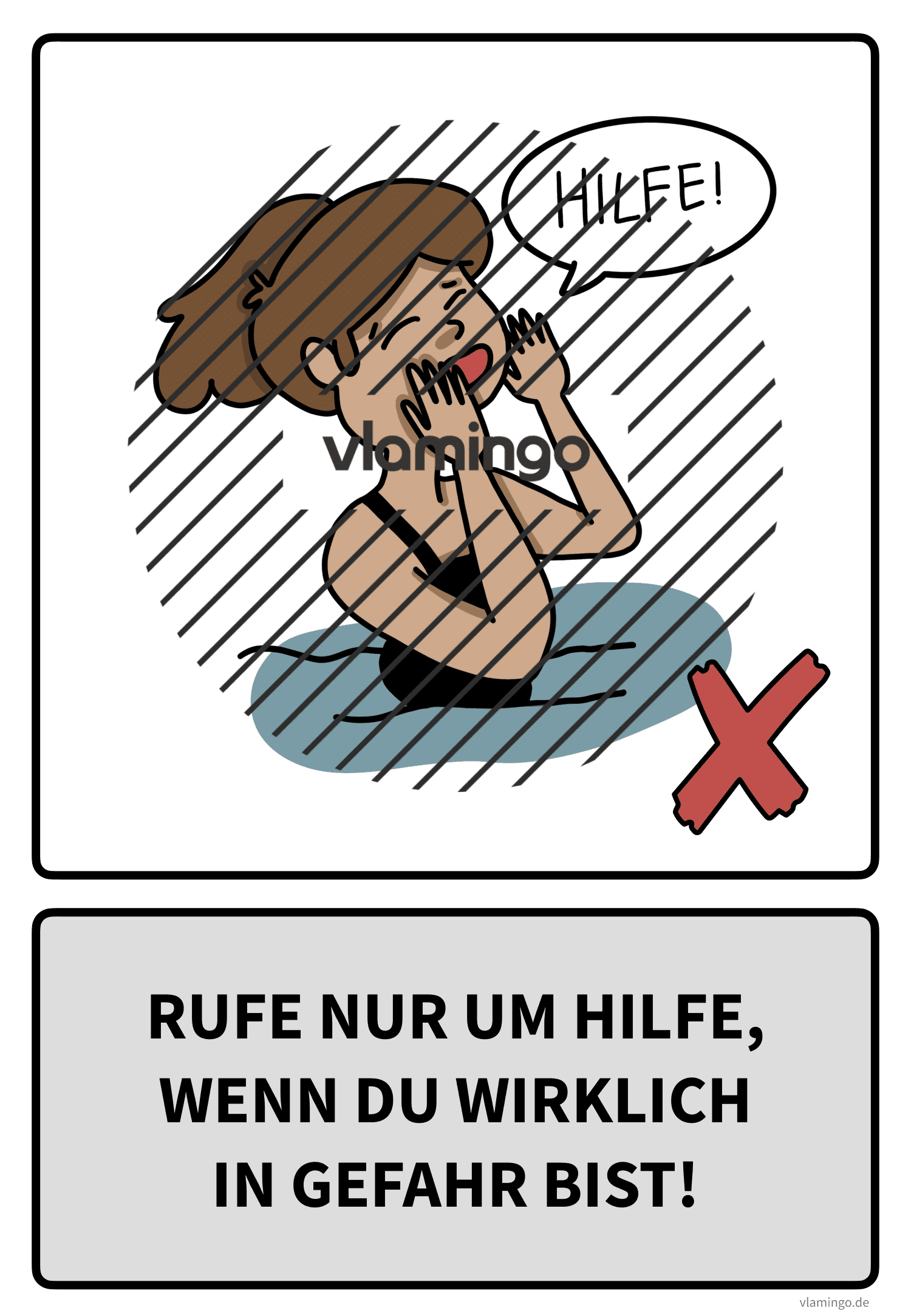 Baderegel - Rufe nur um Hilfe, wenn du wirklich in Gefahr bist