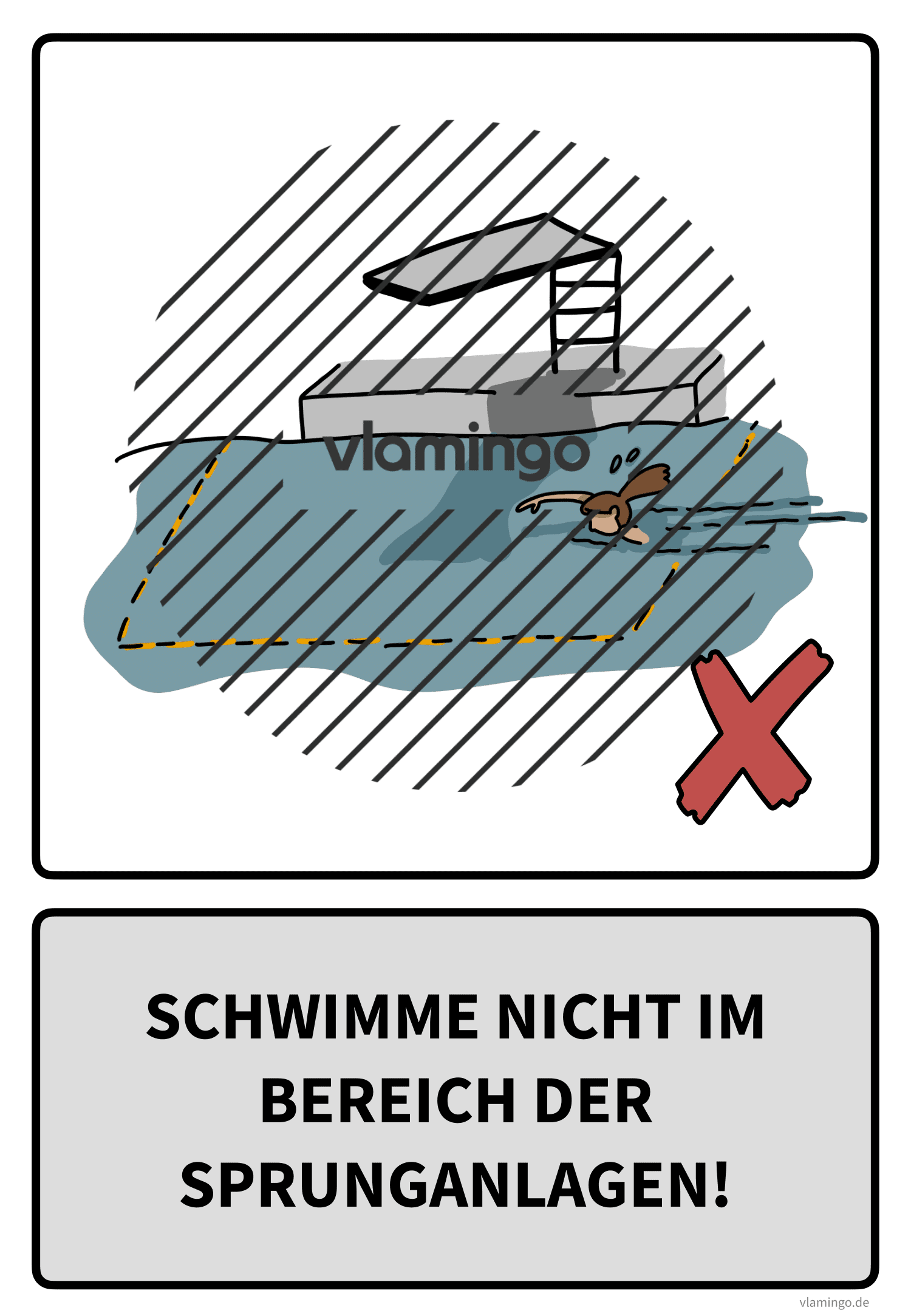 Baderegel - Schwimme nicht im Bereich der Sprunganlagen Baderegel - Schwimme nicht im Bereich der Sprunganlagen