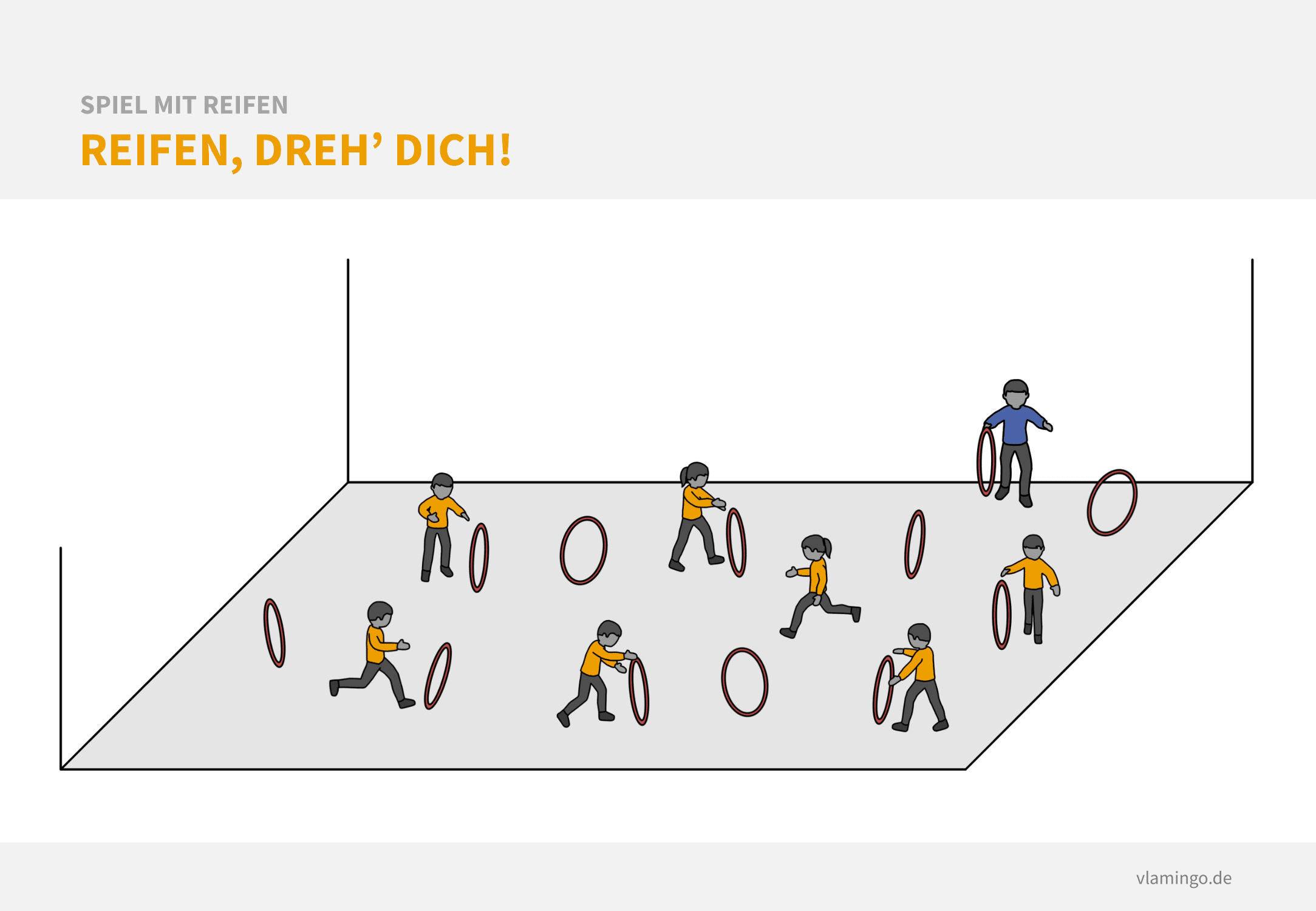 Spiel mit Reifen - Reifen dreh dich Reifenspiel - Reifen, dreh dich