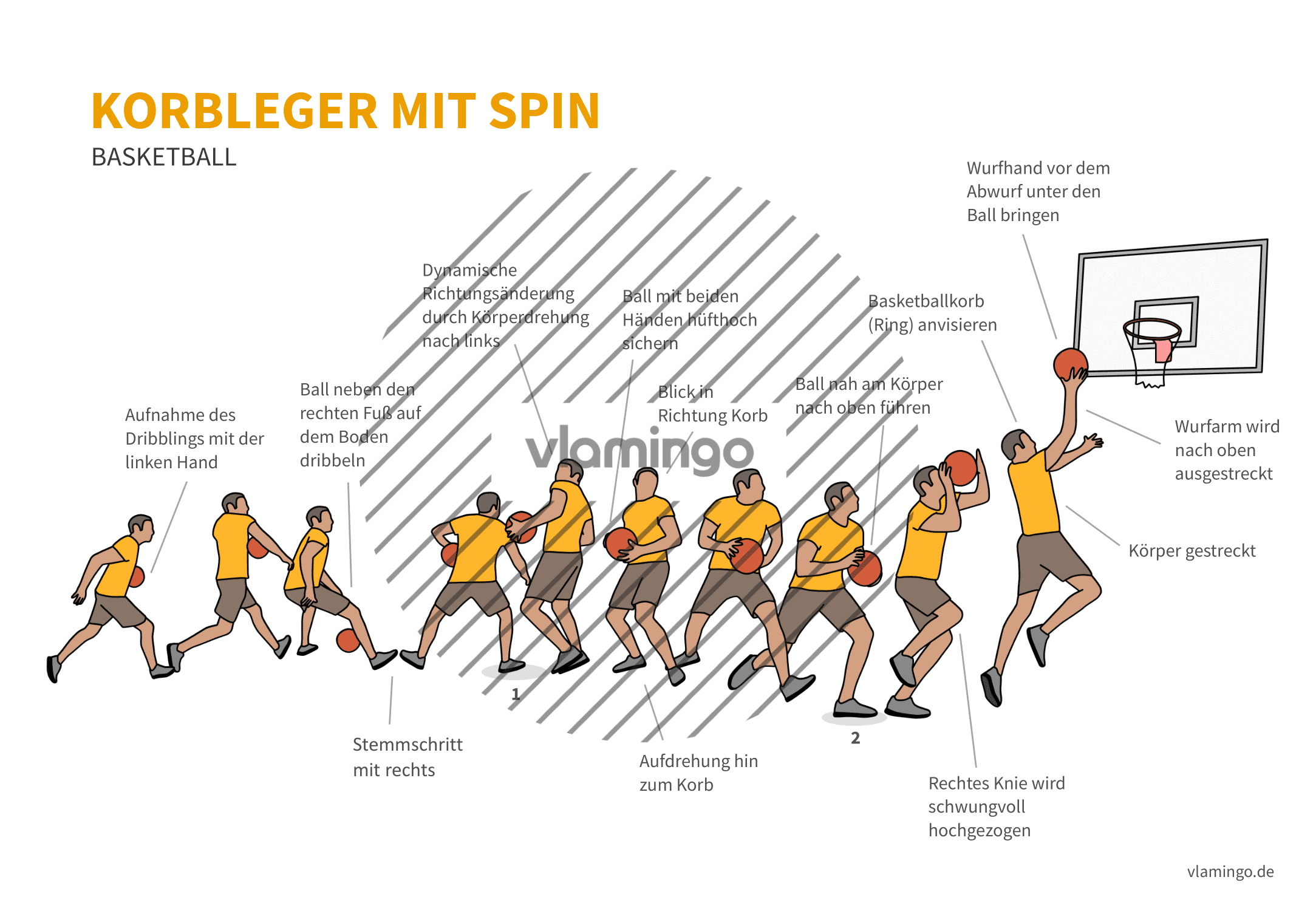 Basketball - Korbleger mit Spin - Technik