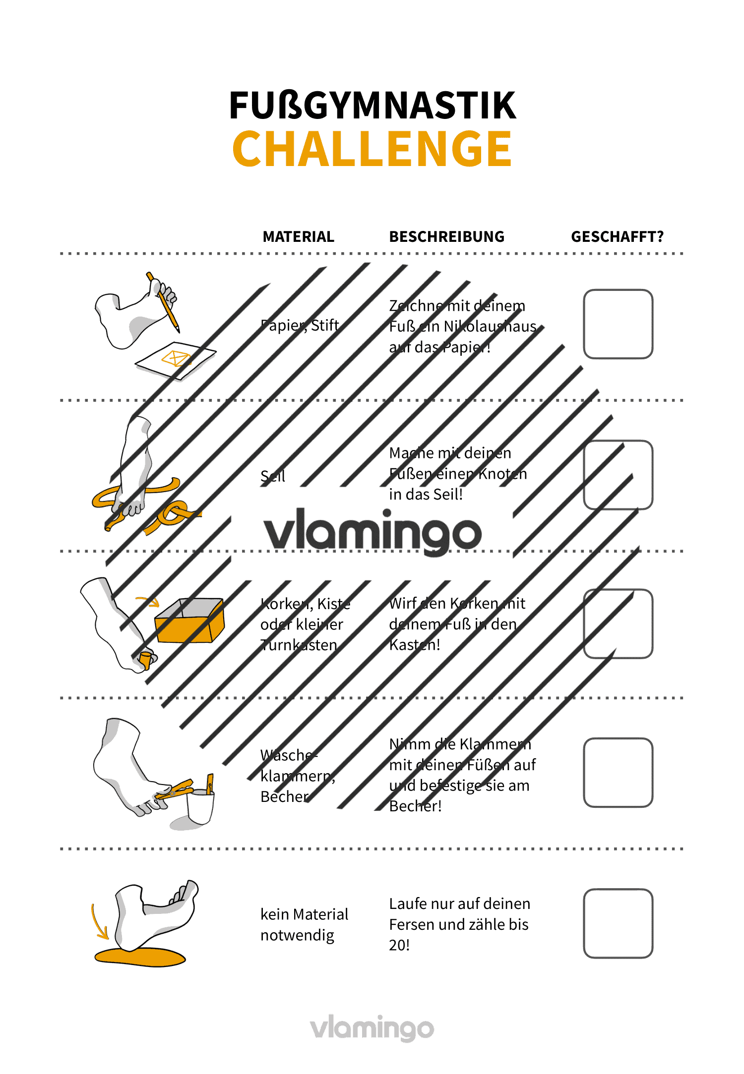 Fußgymnastik - Challenge 1