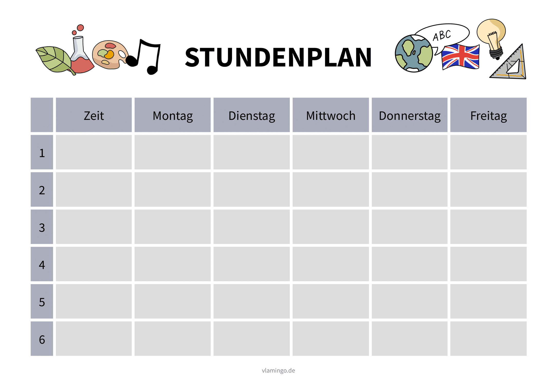 Stundenplan - Vorlage 07 Stundenplan - Vorlage 07
