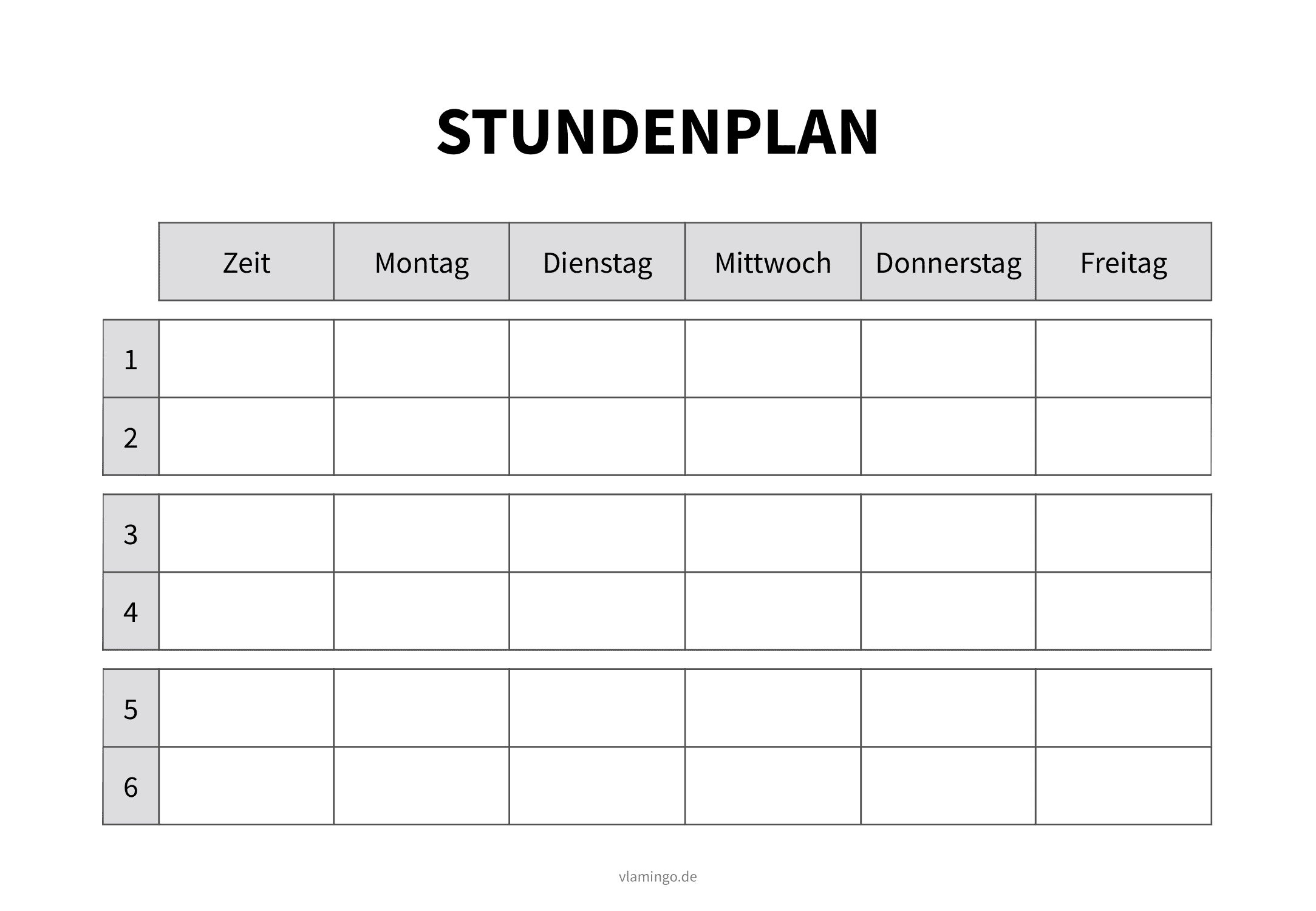 Stundenplan - Vorlage 08