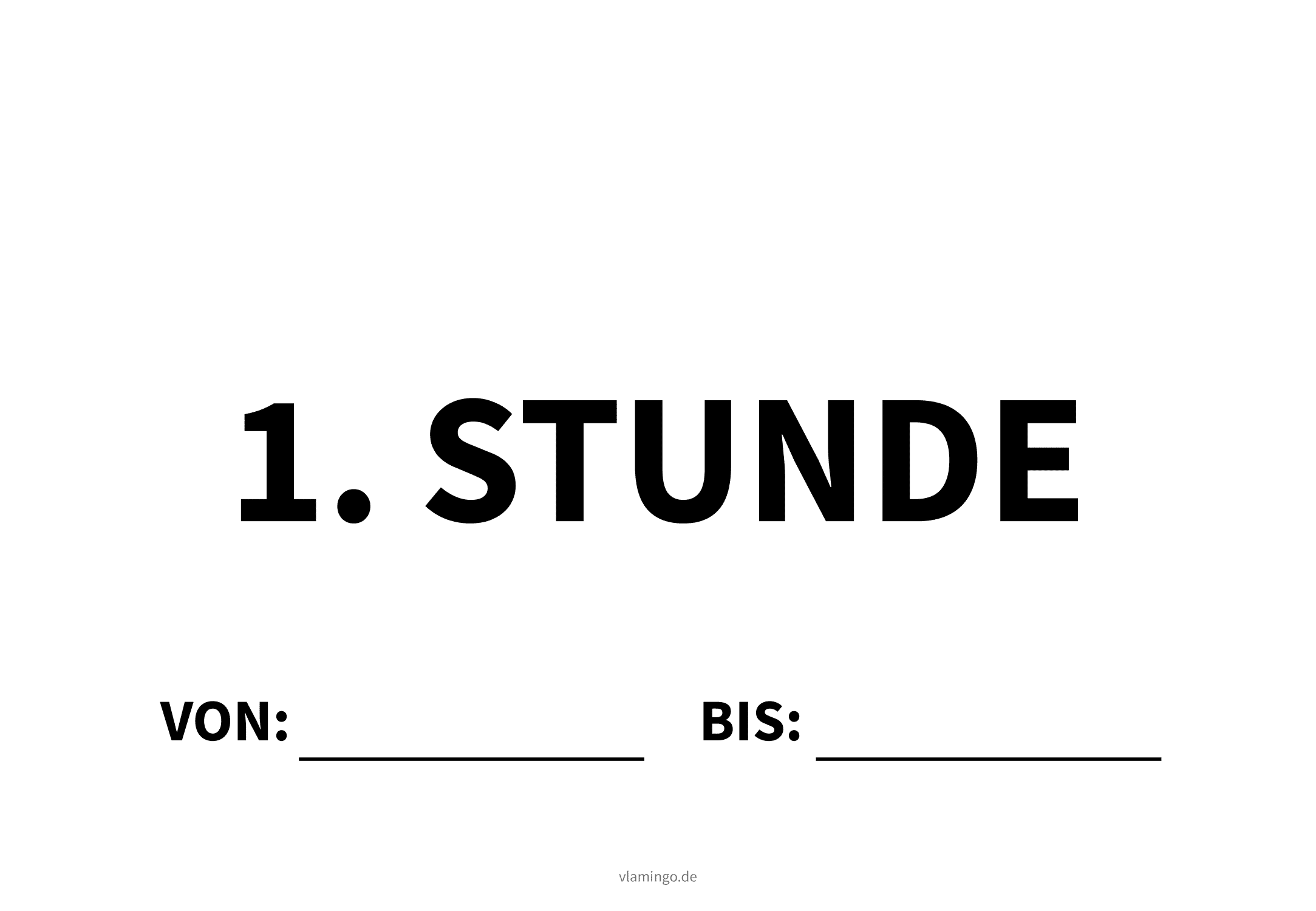 Unterrichtsfach - 1. Stunde - Karte 1. Stunde