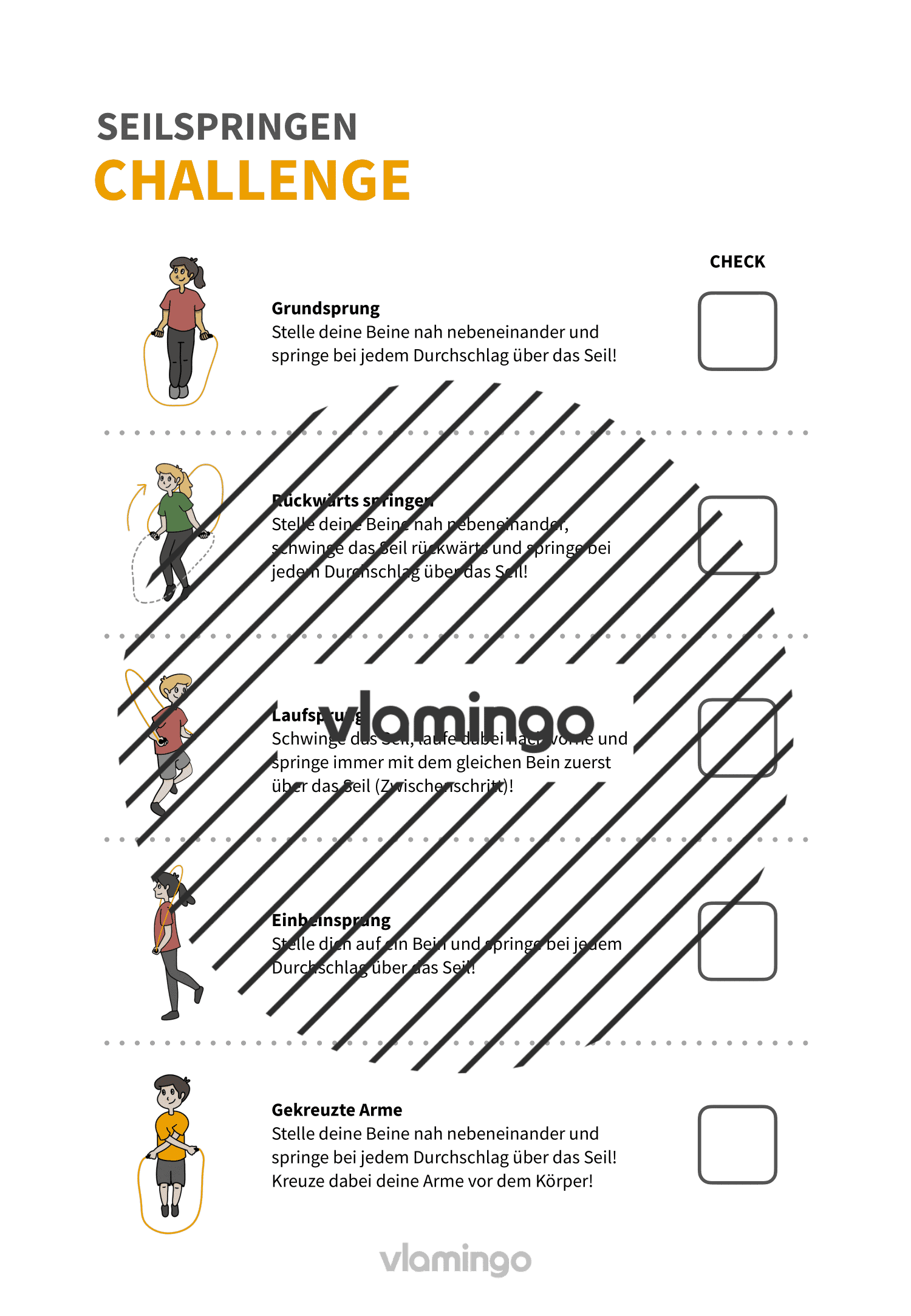 Seilspringen - Einzelübungen - Challenge