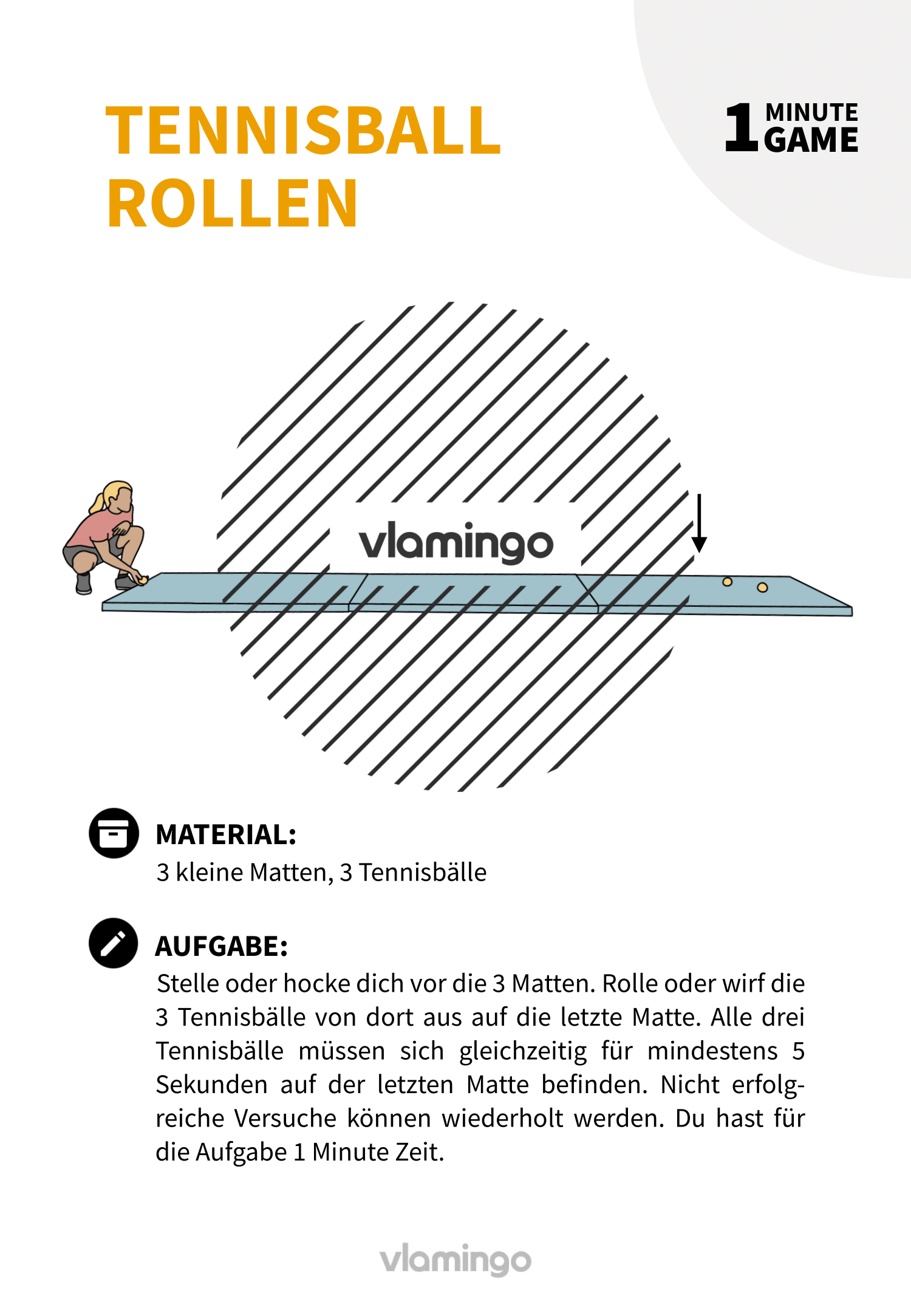 1 Minute Game - Spiel - Tennisball rollen 1 Minute Game - Spiel - Tennisball rollen