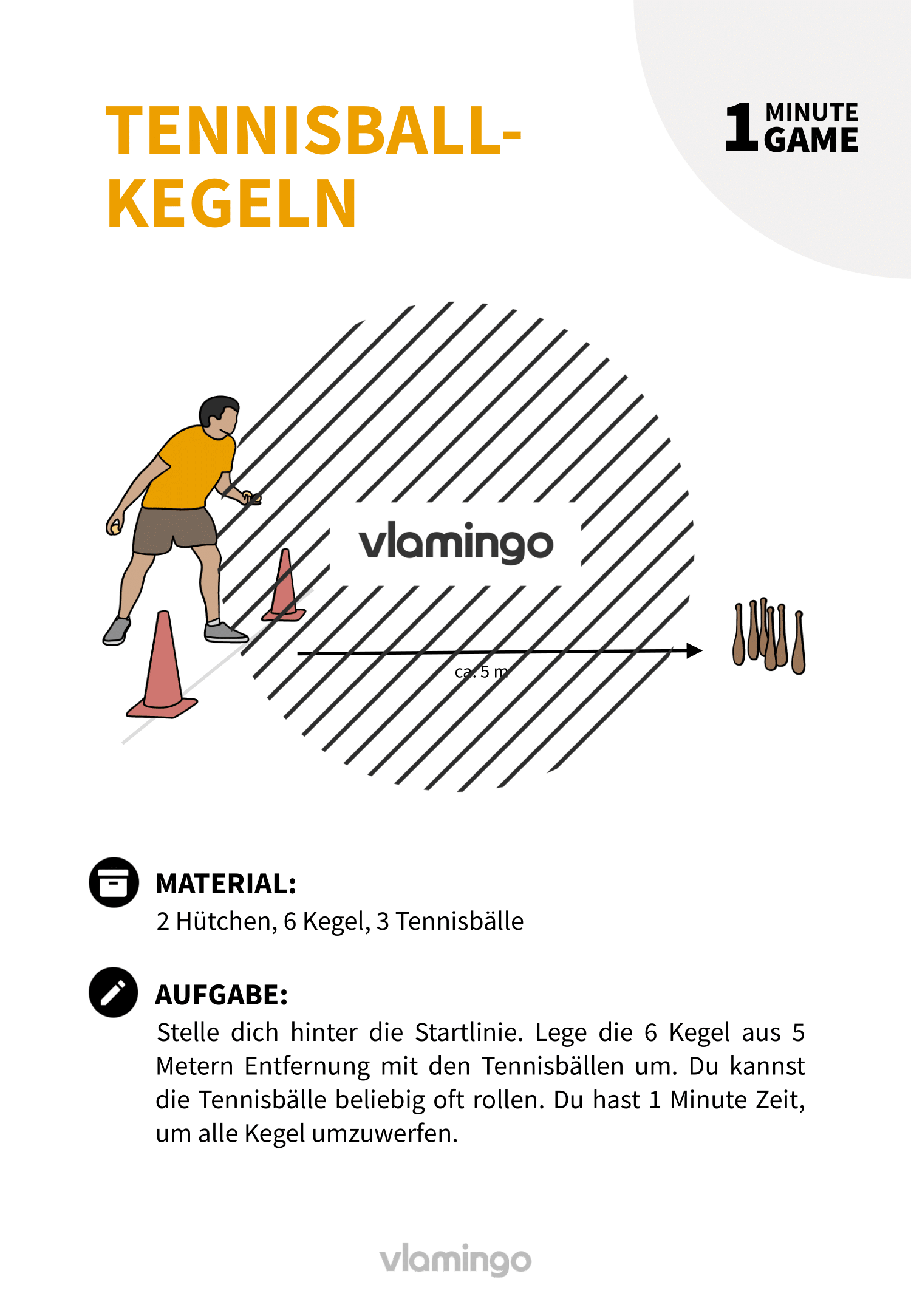 1 Minute Game - Spiel - Tennisballkegeln 1 Minute Game - Spiel - Tennisballkegeln