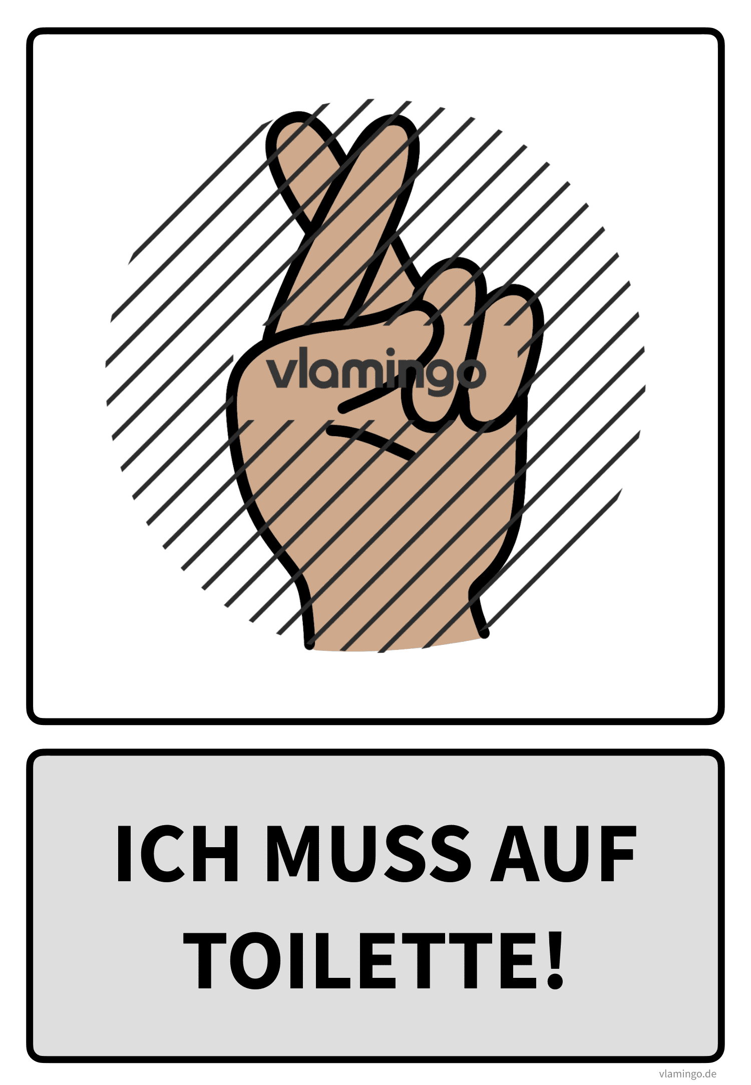 Handzeichen - Ich muss auf Toilette Handzeichen - Ich muss auf Toilette